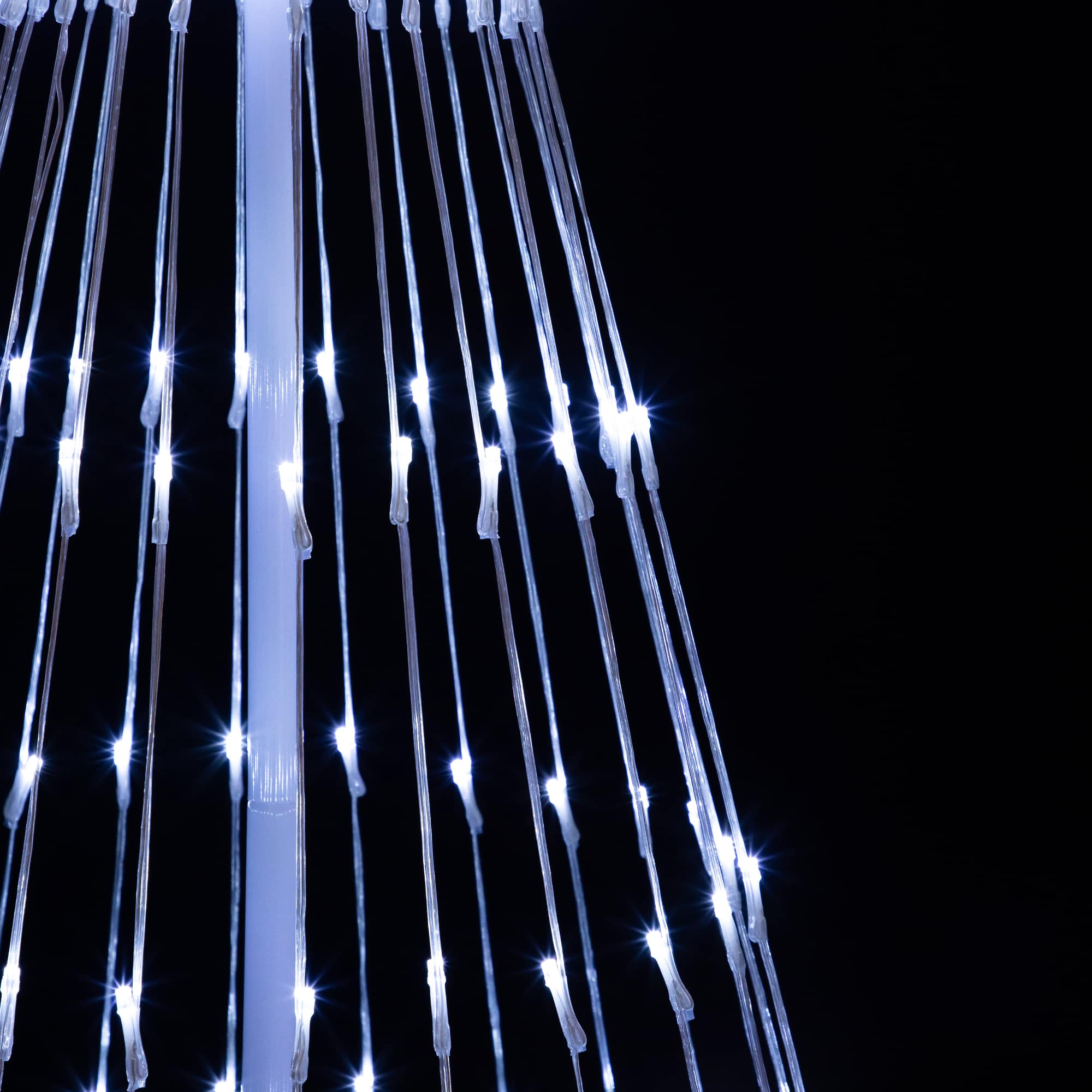 48" White LED Lighted Show Cone Outdoor Christmas Tree