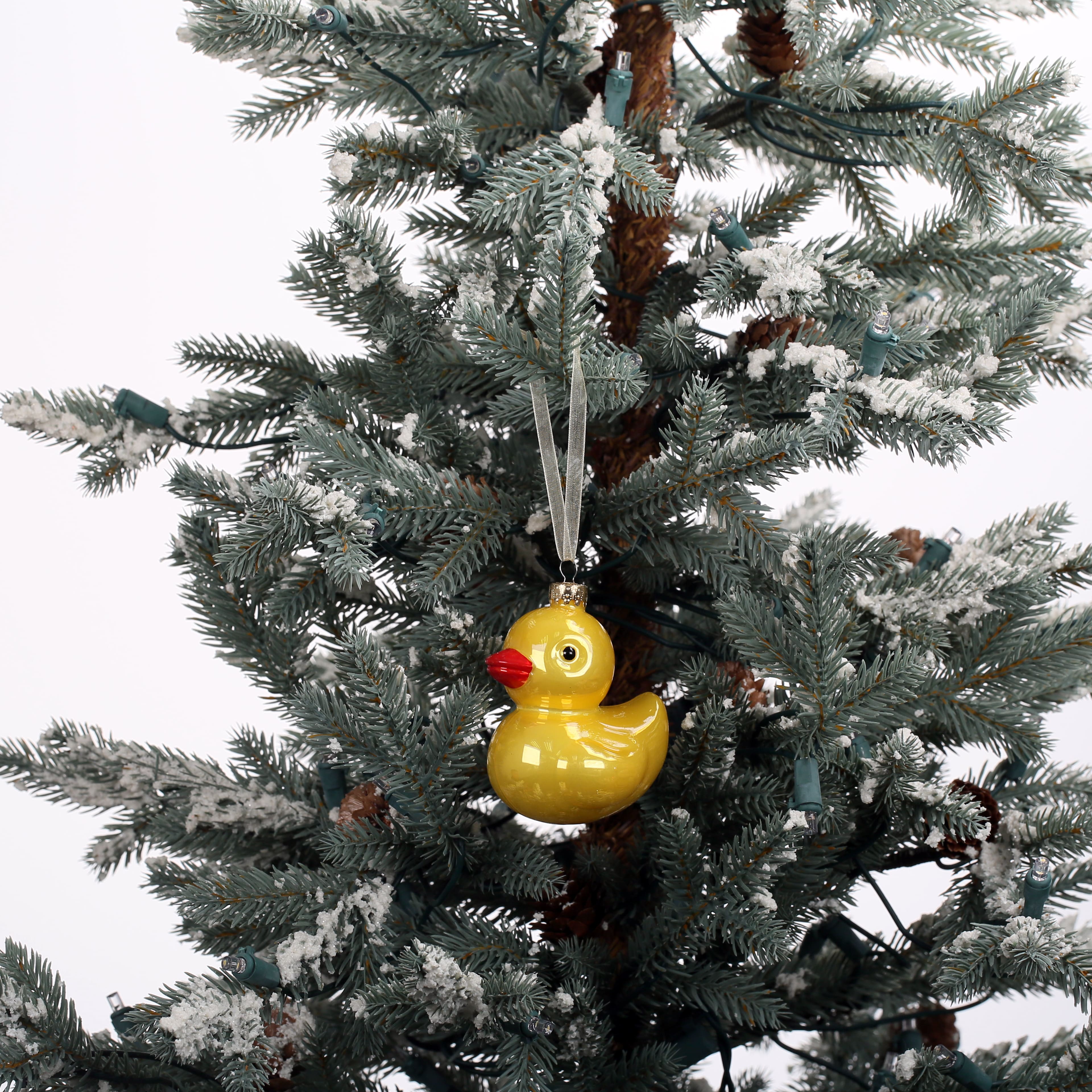 3.25&#x22; Yellow Duck Glass Ornament by Ashland&#xAE;