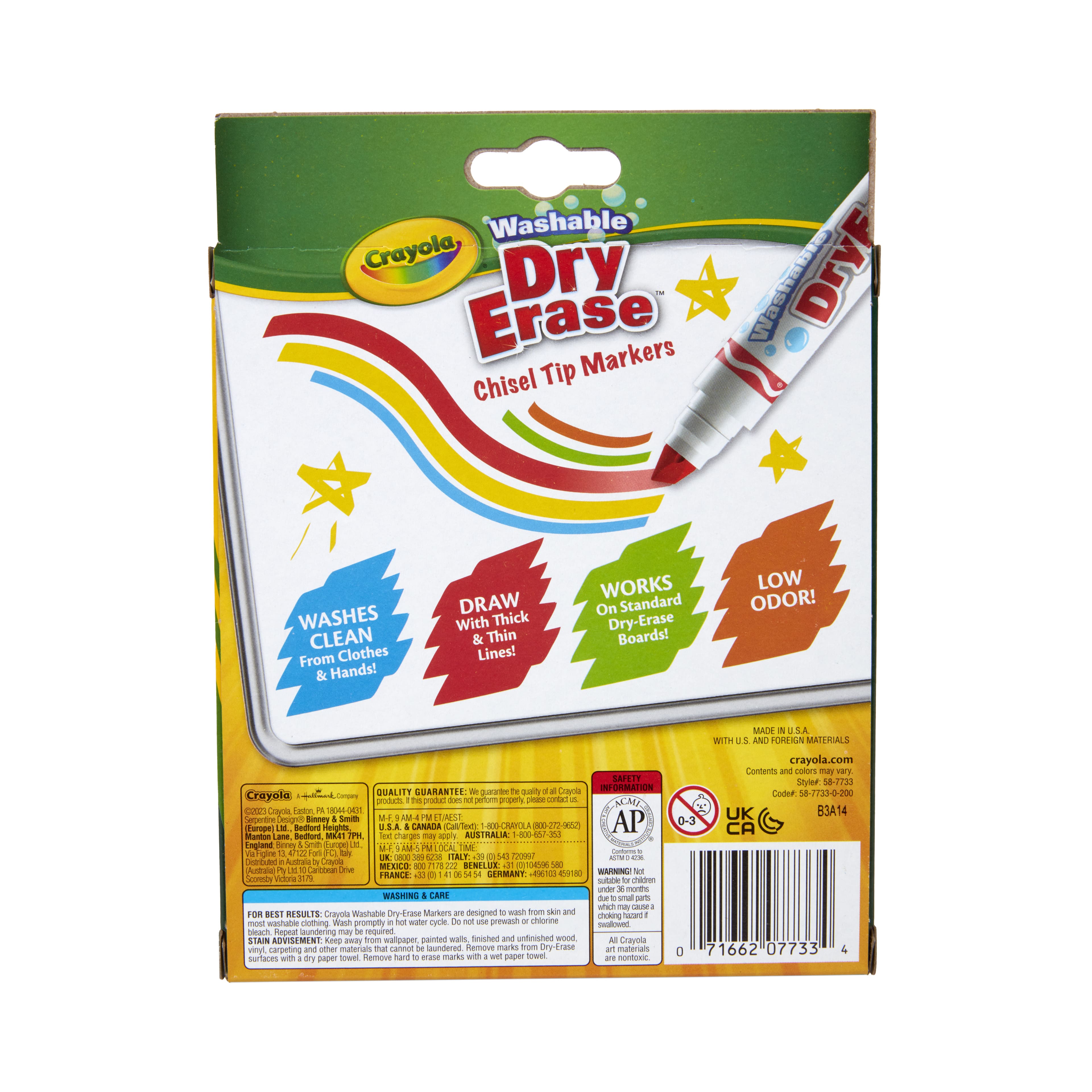 Crayola&#xAE; Washable Dry Erase&#x2122; Chisel Tip Markers, 10ct.