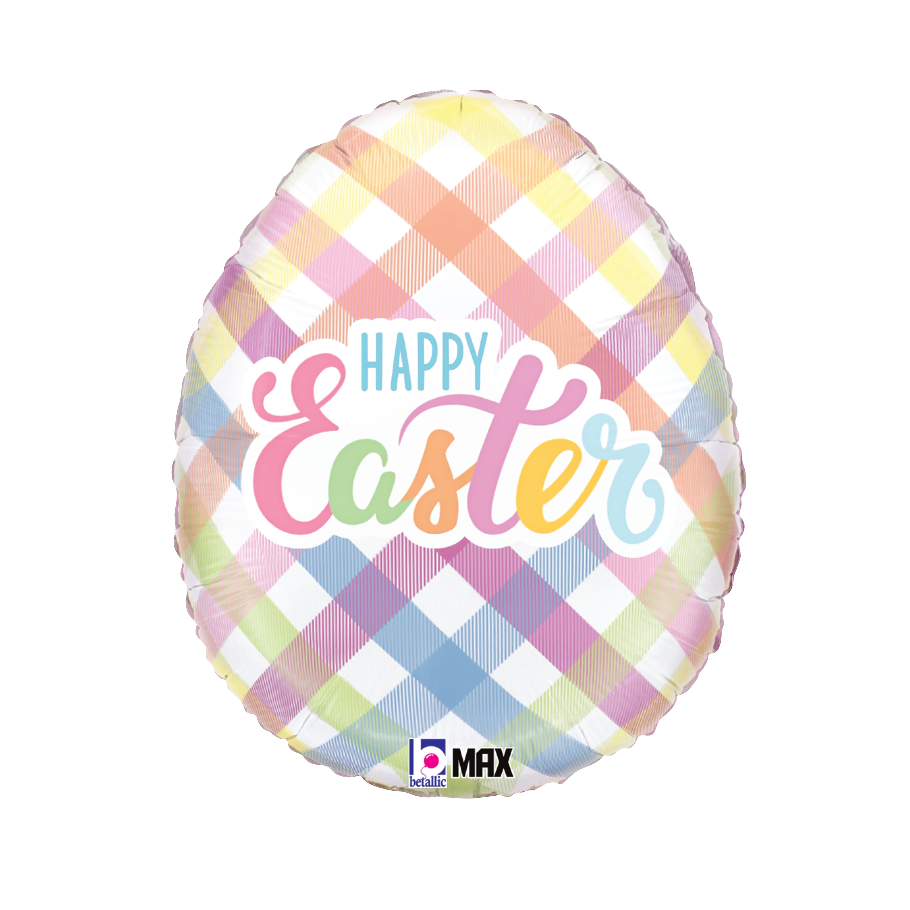 18" Pastel Plaid Easter Egg MAX Float Foil Balloon