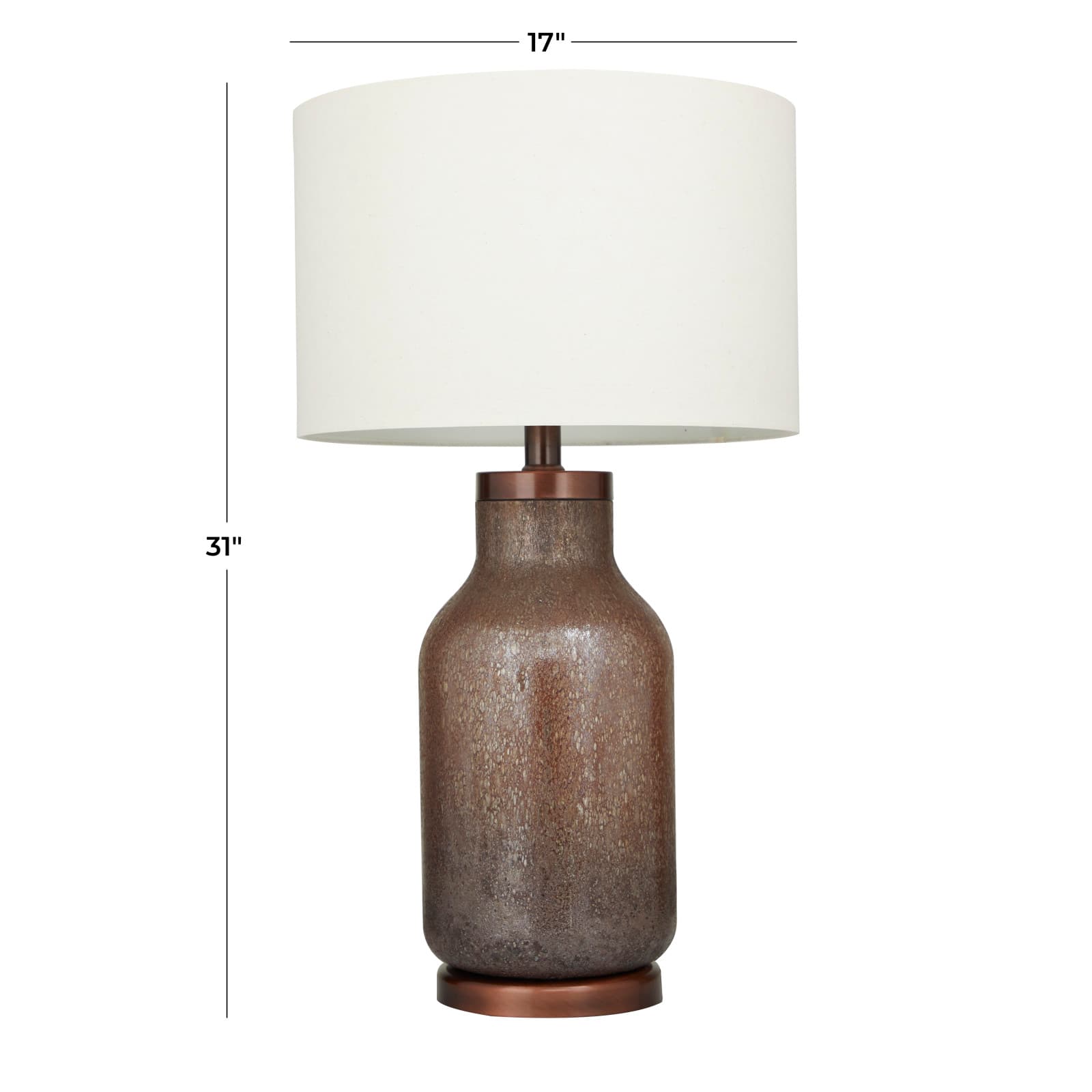 Brown Glass Table Lamp 17&#x22; x 17&#x22; x 31&#x22;