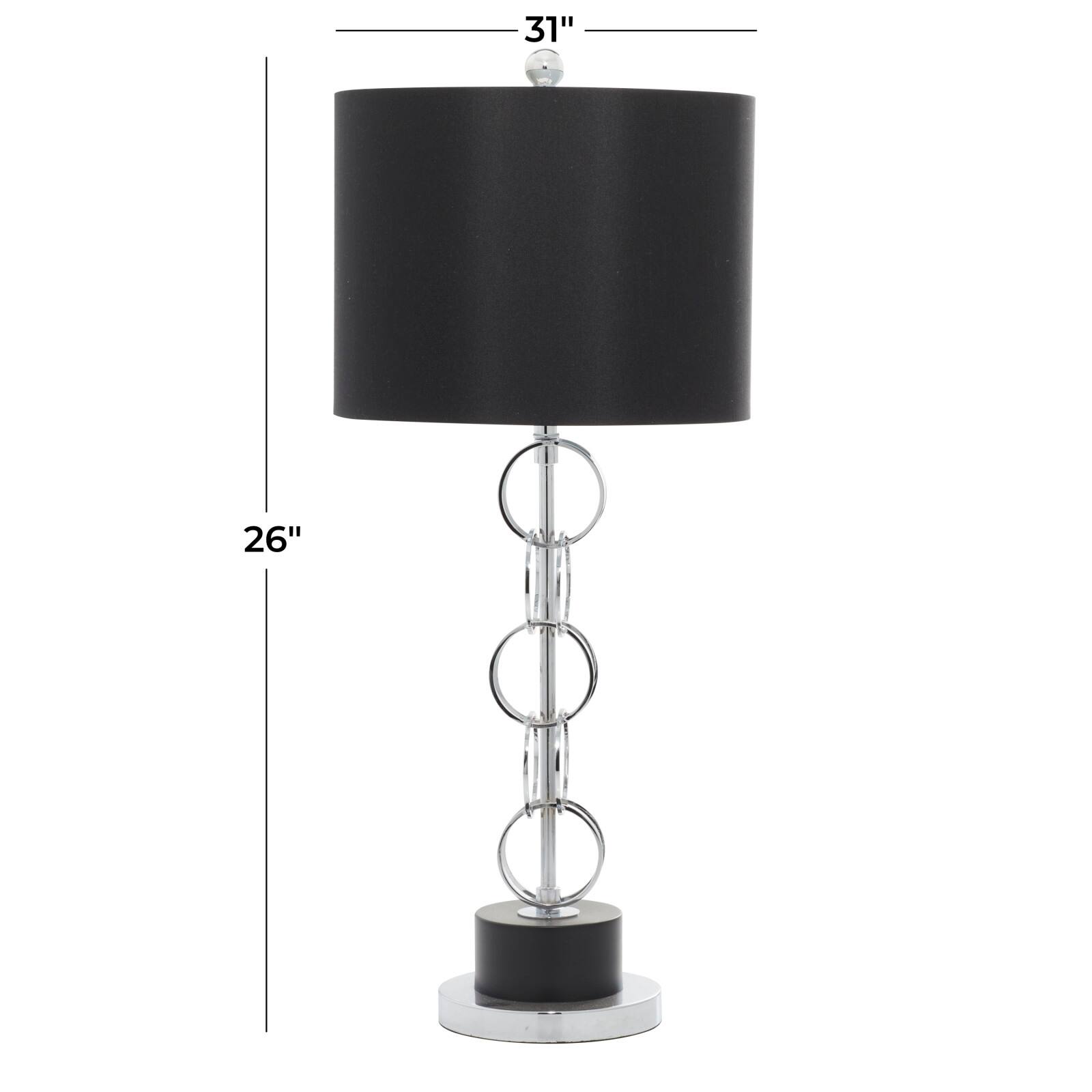 Black Polystone Contemporary Accent Lamp, 13" x 13" x 30"