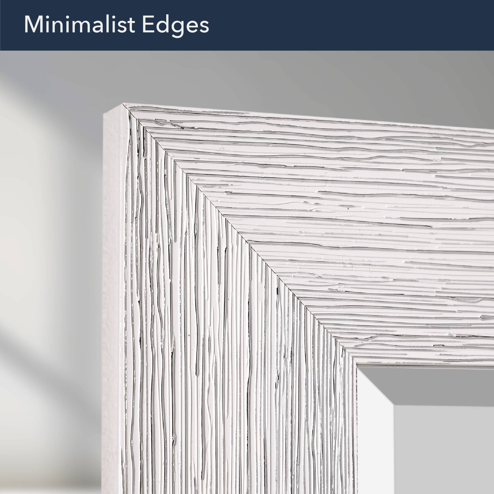 Head West® Textured Chrome Rectangular Wall Vanity Mirror