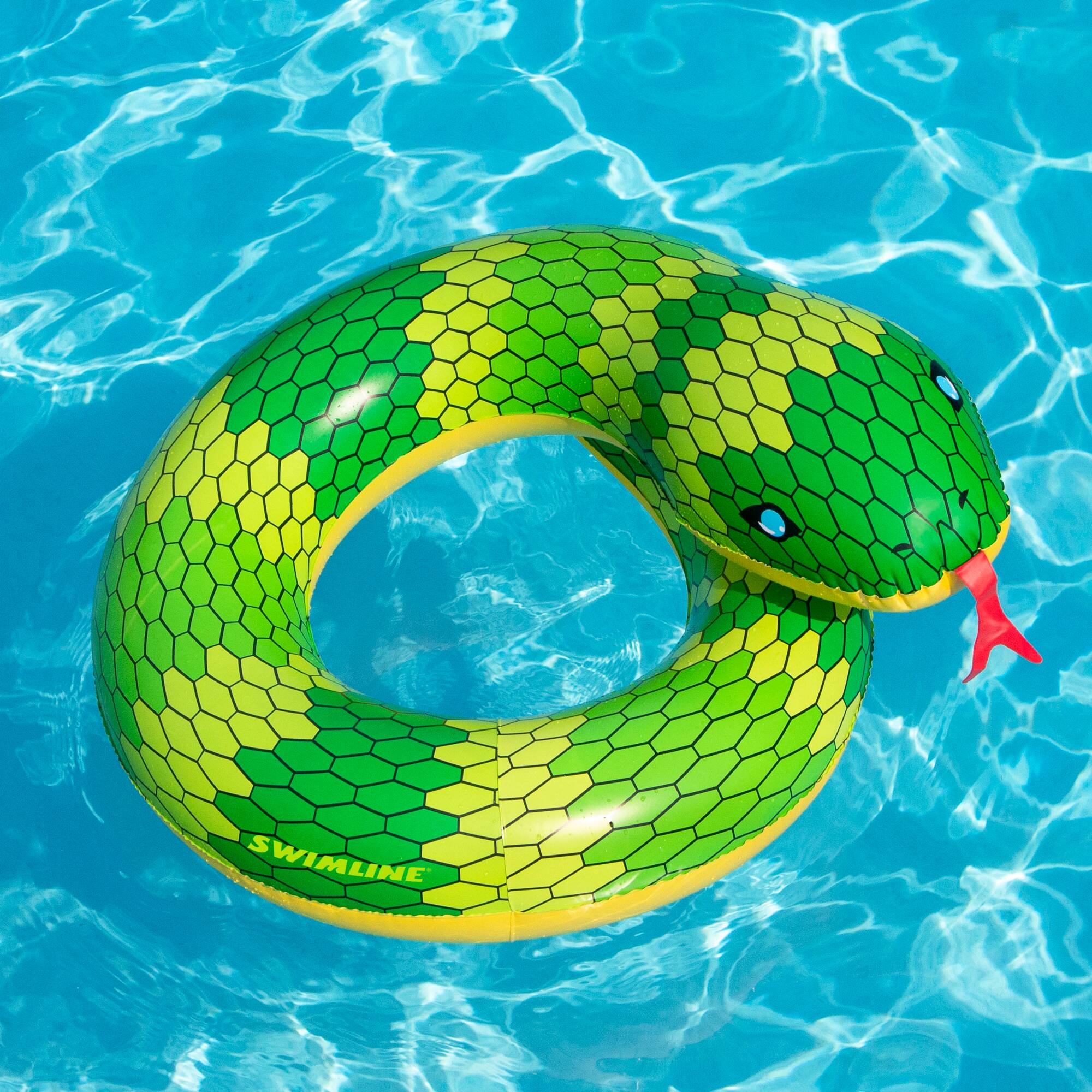 Swimline 28" Green & Yellow Snake Swimming Pool Inner Tube Float