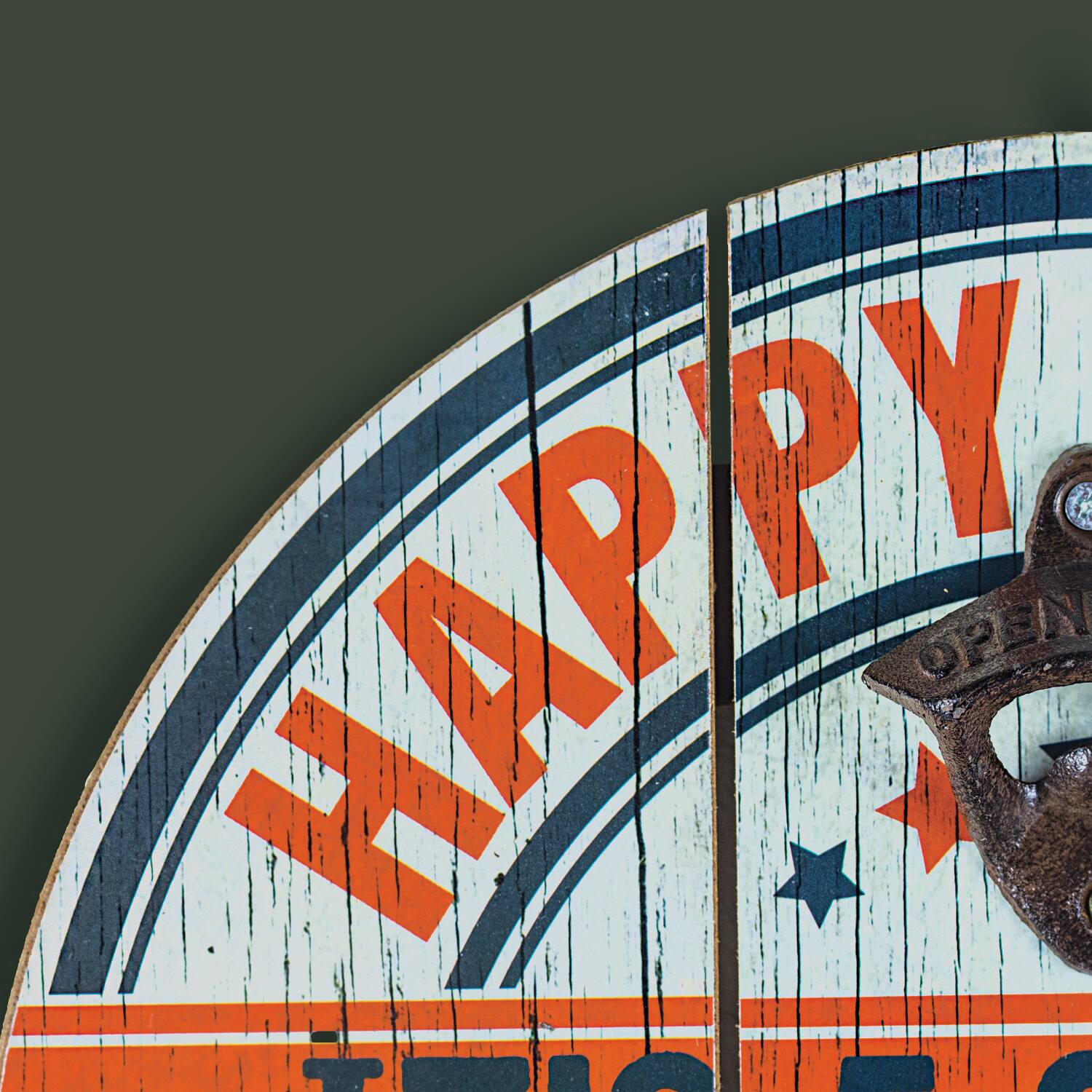 American Art D&#xE9;cor&#x2122; Happy Hour It&#x27;s 5 O&#x27;clock Somewhere Bottle Opener &#x26; Cap Catcher Wall D&#xE9;cor