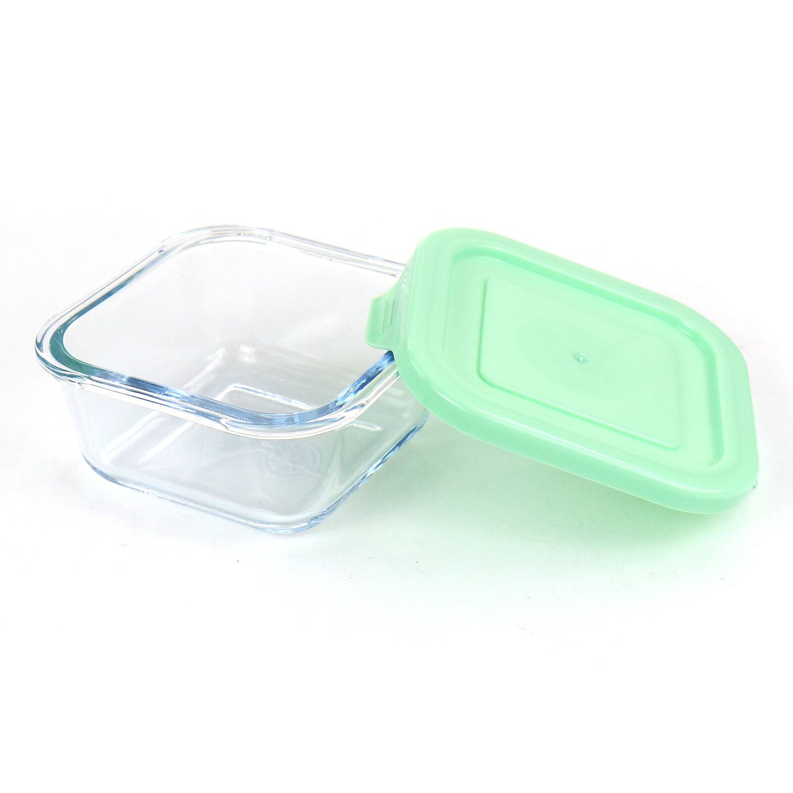 Martha Stewart Square Glass Food Storage Container with Mint Lid