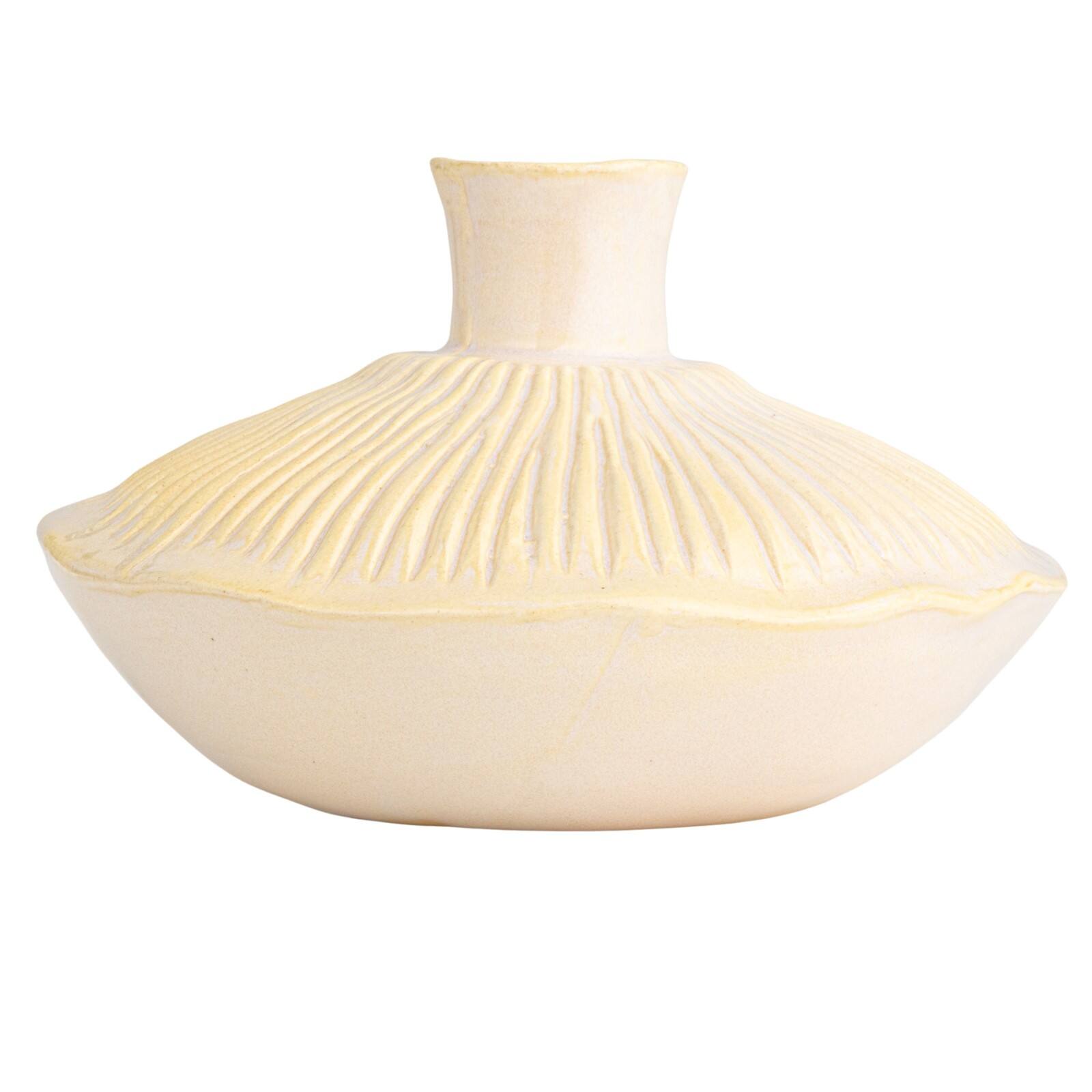 Hello Honey&#xAE; 7&#x22; Long Cream Stoneware Vase