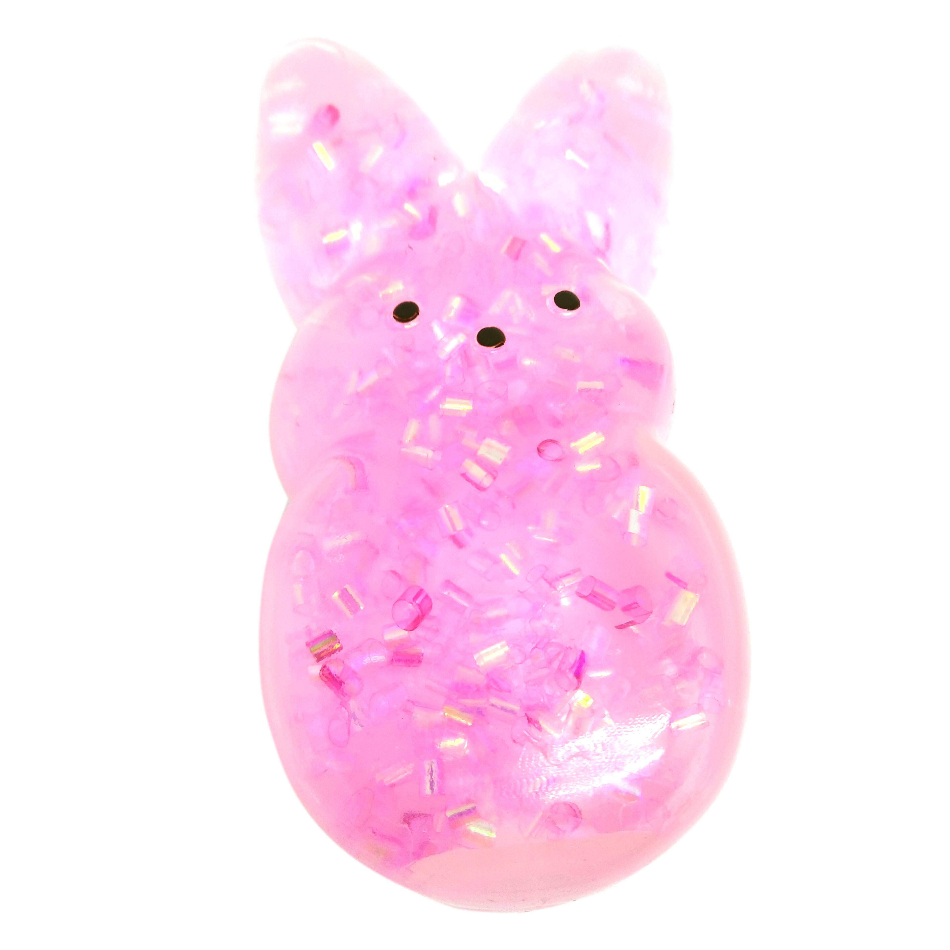 PEEPS&#xAE; Pink Bunny Tinsel Squeeze Toy
