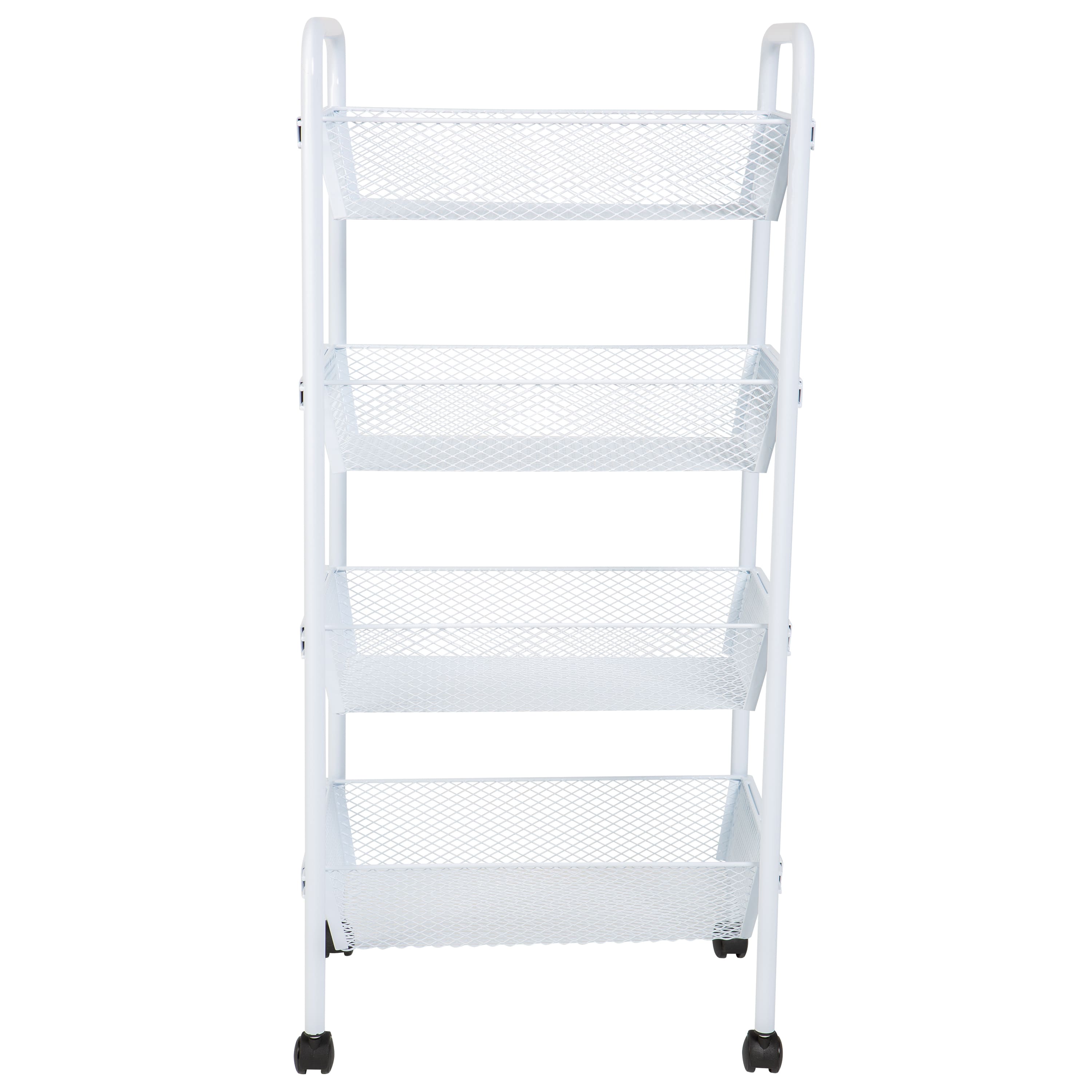 Simplify 4-Tier White Deluxe Rolling Storage Cart