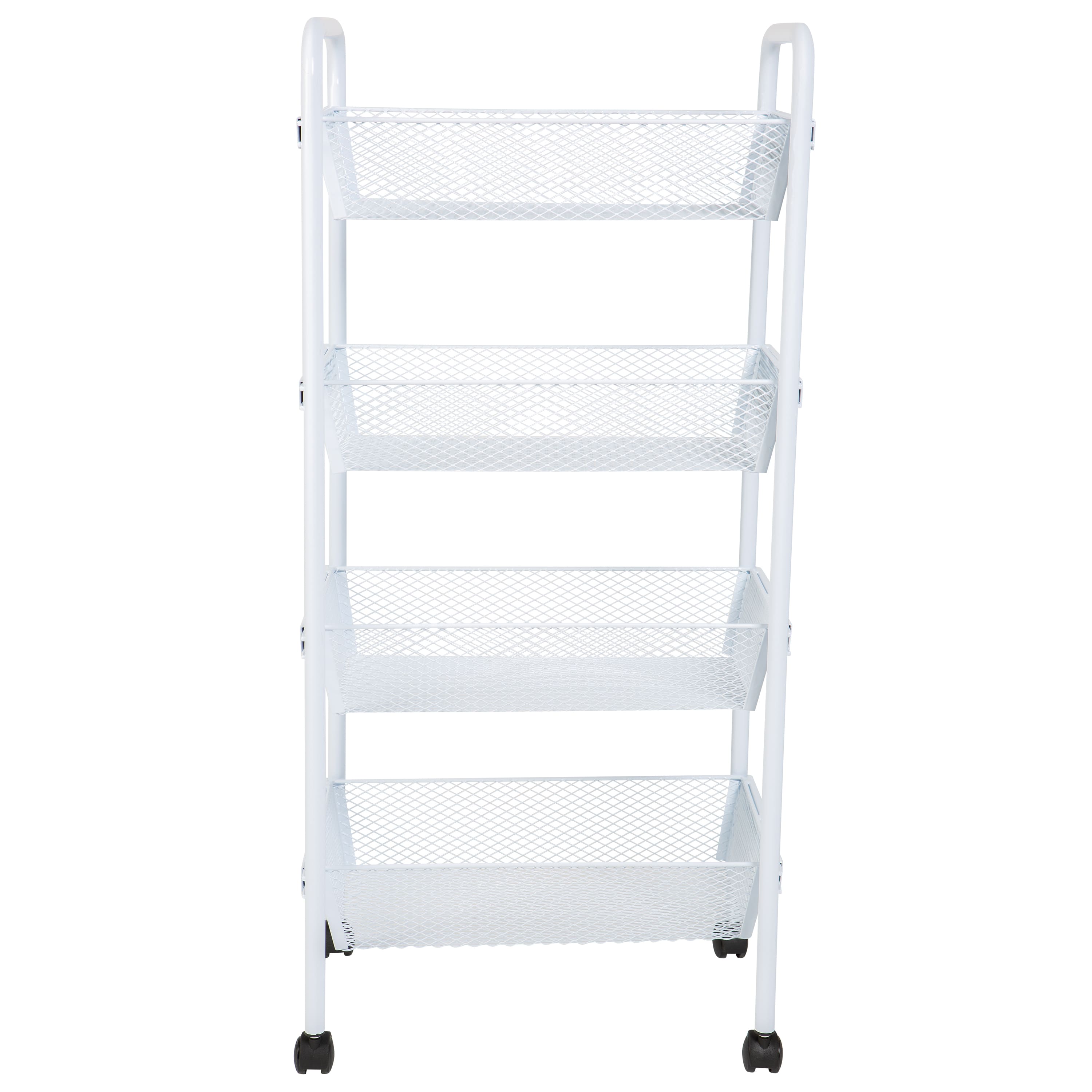 Simplify 4-Tier White Deluxe Rolling Storage Cart | Rolling Storage ...