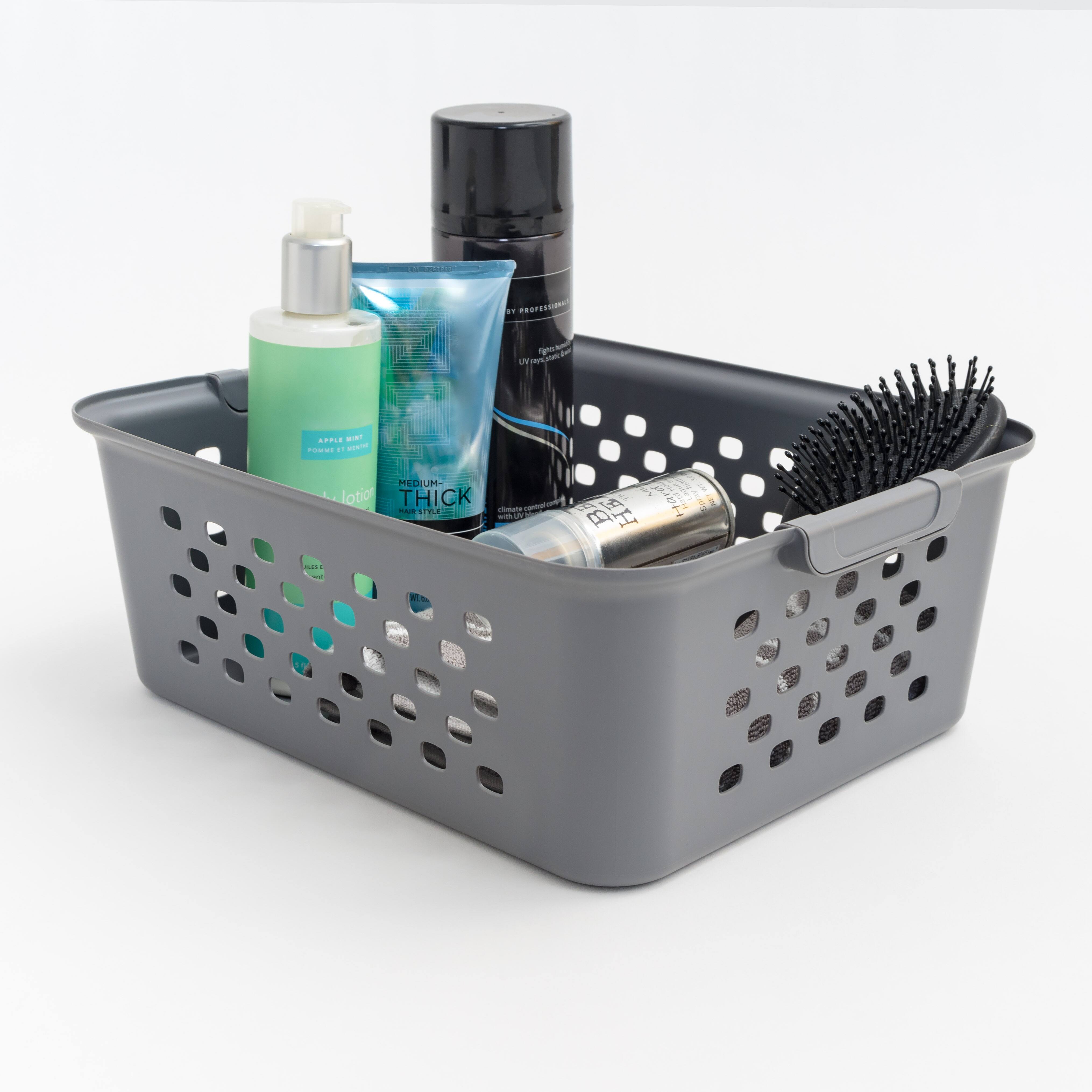Iris® Gray Medium Organizer Storage Basket, 4 Pack