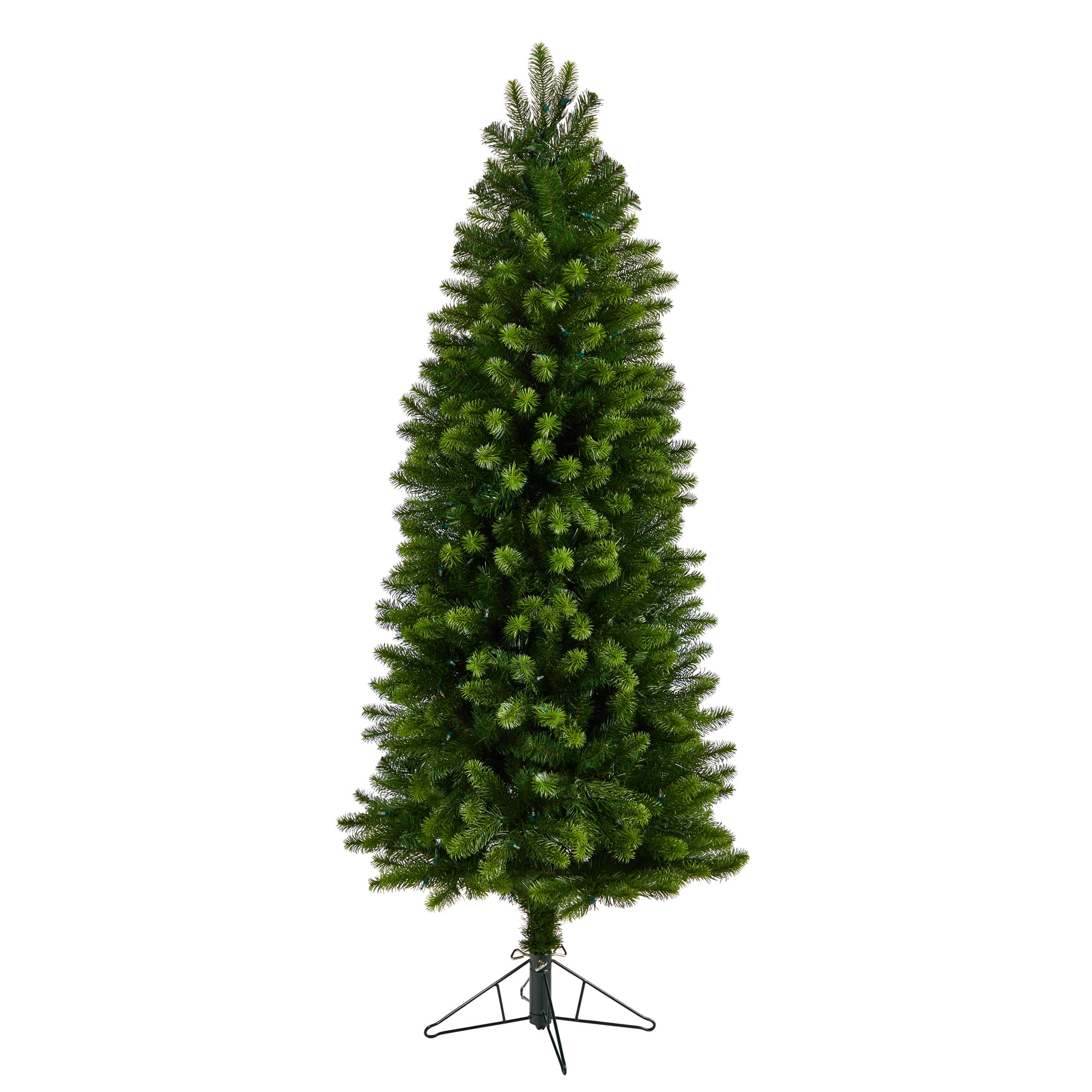 6ft. Pre-Lit Slim Virginia Spruce Artificial Christmas Tree, Warm White LED Lights