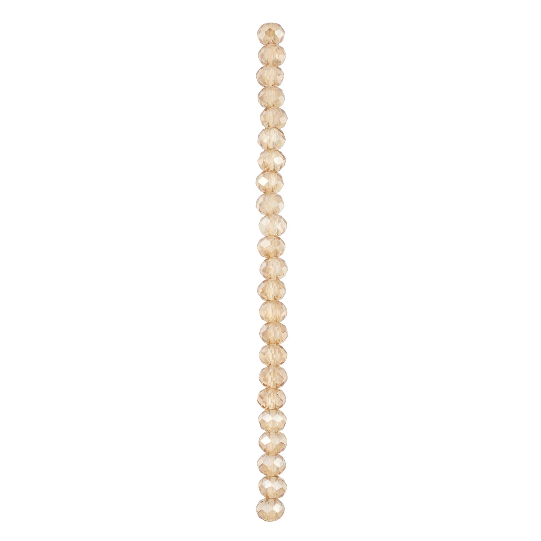 12 Pack: Champagne Large Hole Faceted Glass Rondelle Beads by Bead Landing&#x2122;