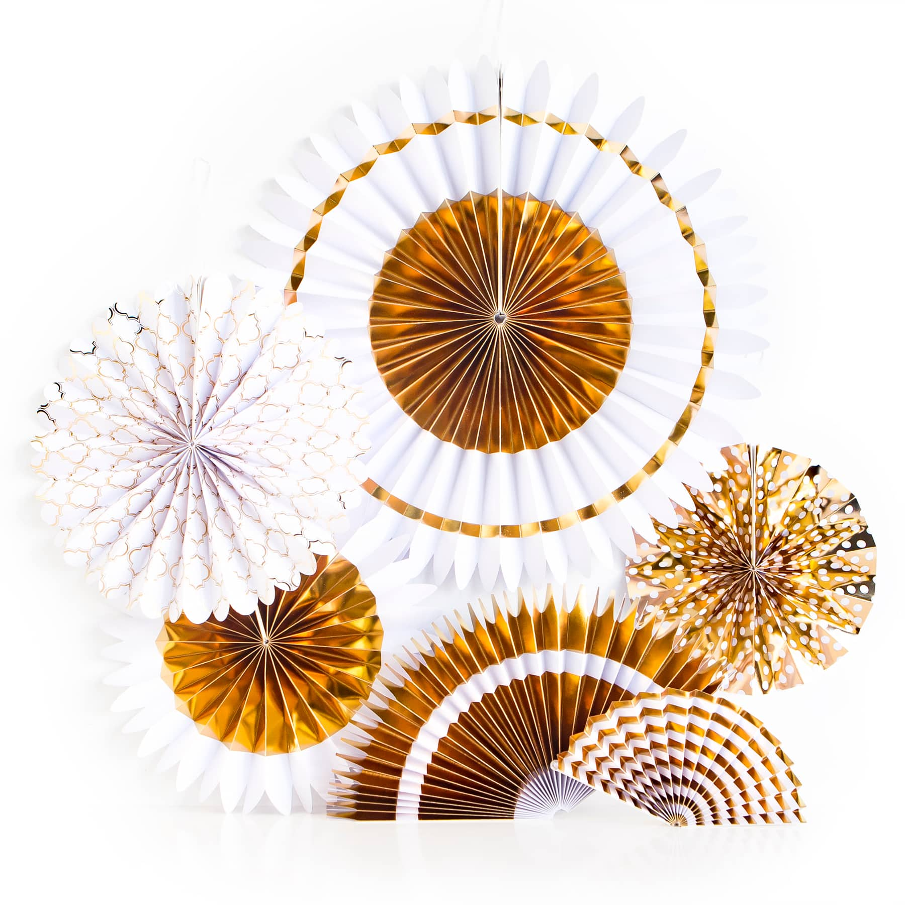 6 Packs: 8 ct. (48 total) Gold Print Rosette D&#xE9;cor Kit by Celebrate It&#x2122;