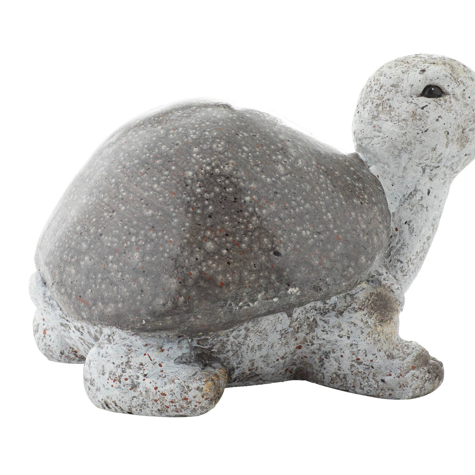 13&#x22; White Polystone Turtle Garden Sculpture