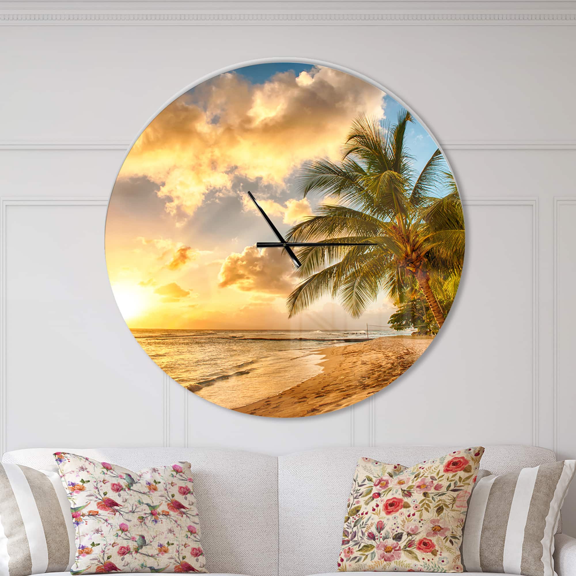 Designart Gorgeous Beach Modern Wall Clock