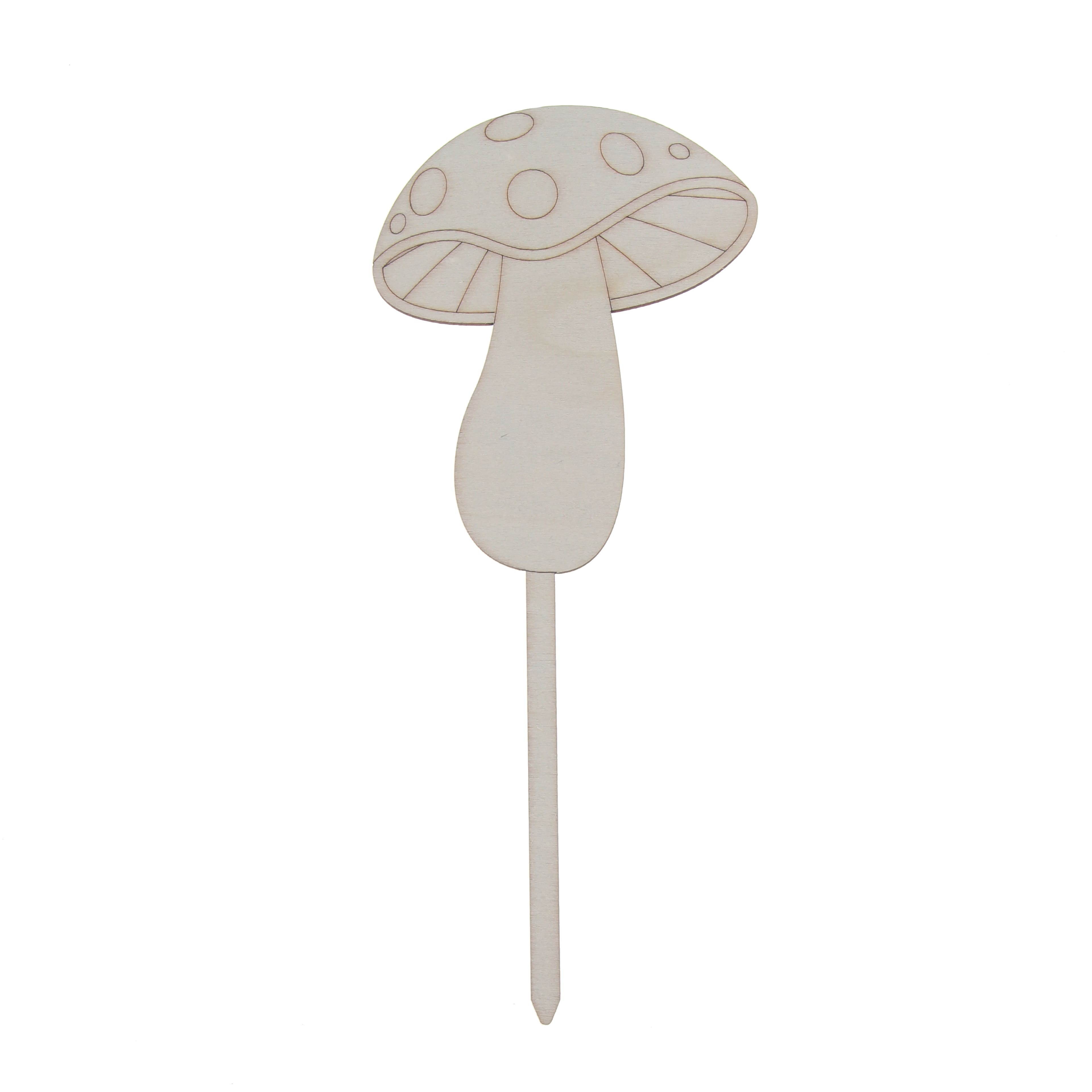 Tige de champignon ornemental en bois &#xE0; d&#xE9;corer soi-m&#xEA;me de 19,7&#xA0;cm de Make Market
