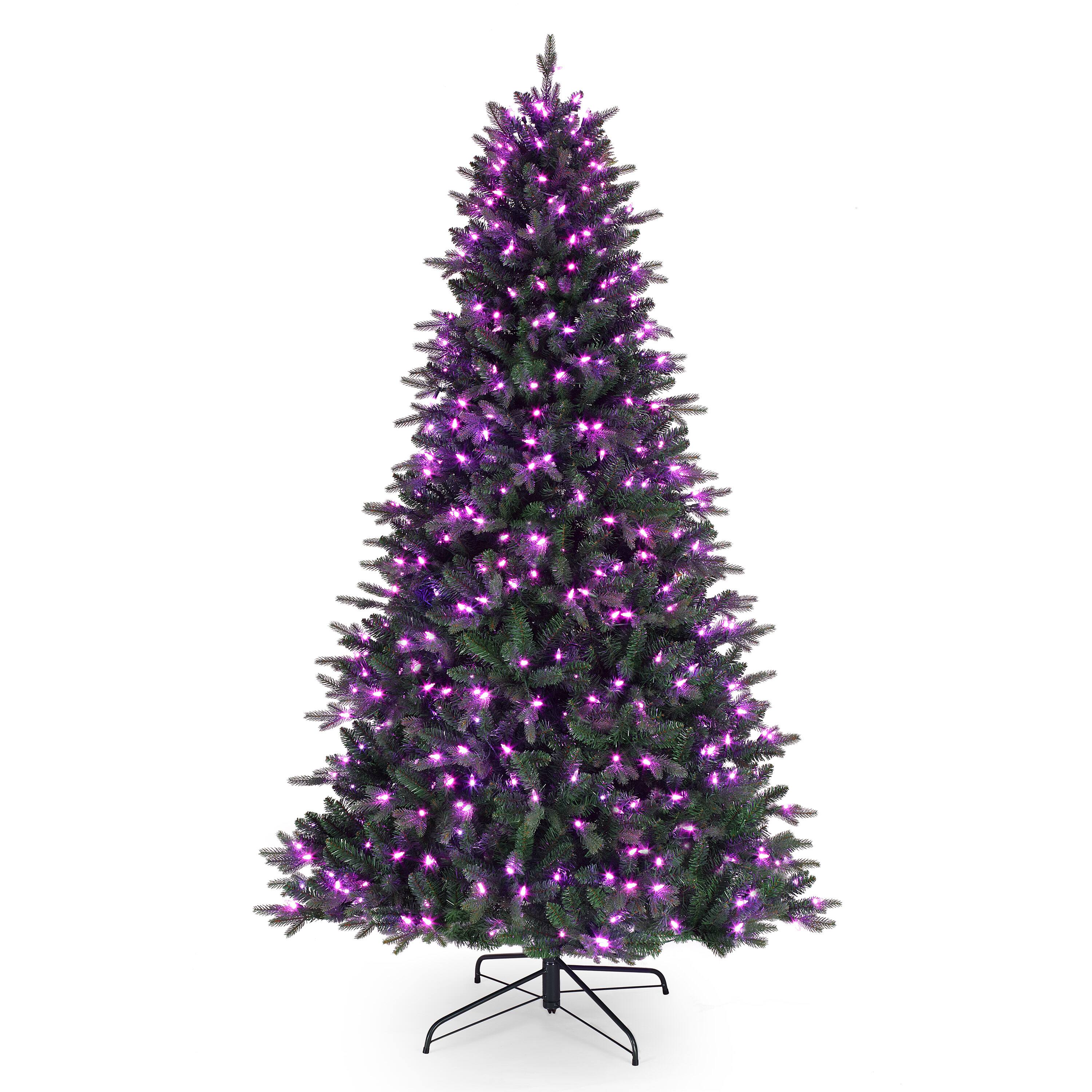 7.5ft. Pre-Lit Alexa Enabled Mountain Fir Artificial Christmas Tree, Multicolor LED Lights