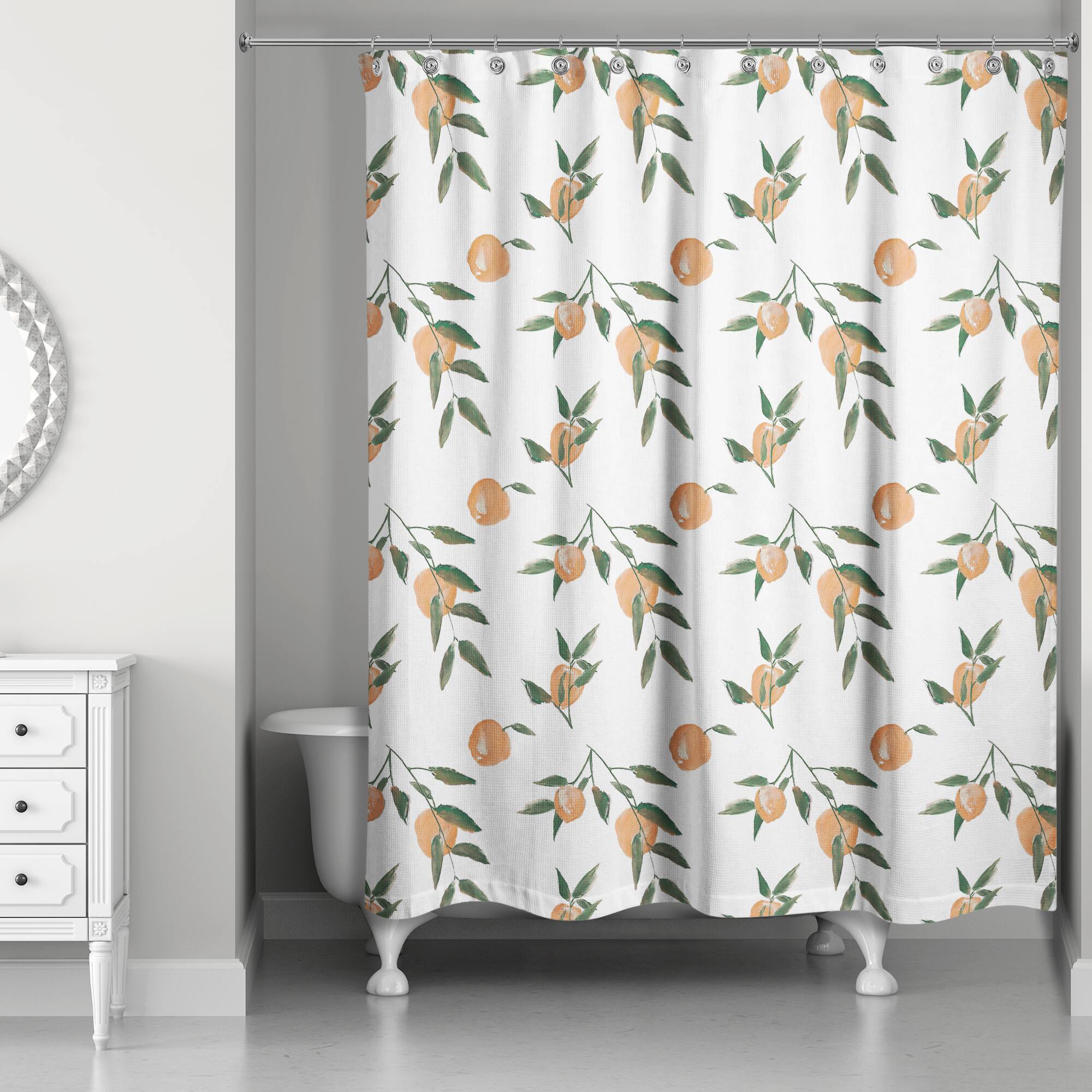 Peachy Pattern 71&#x22; x 74&#x22; Shower Curtain