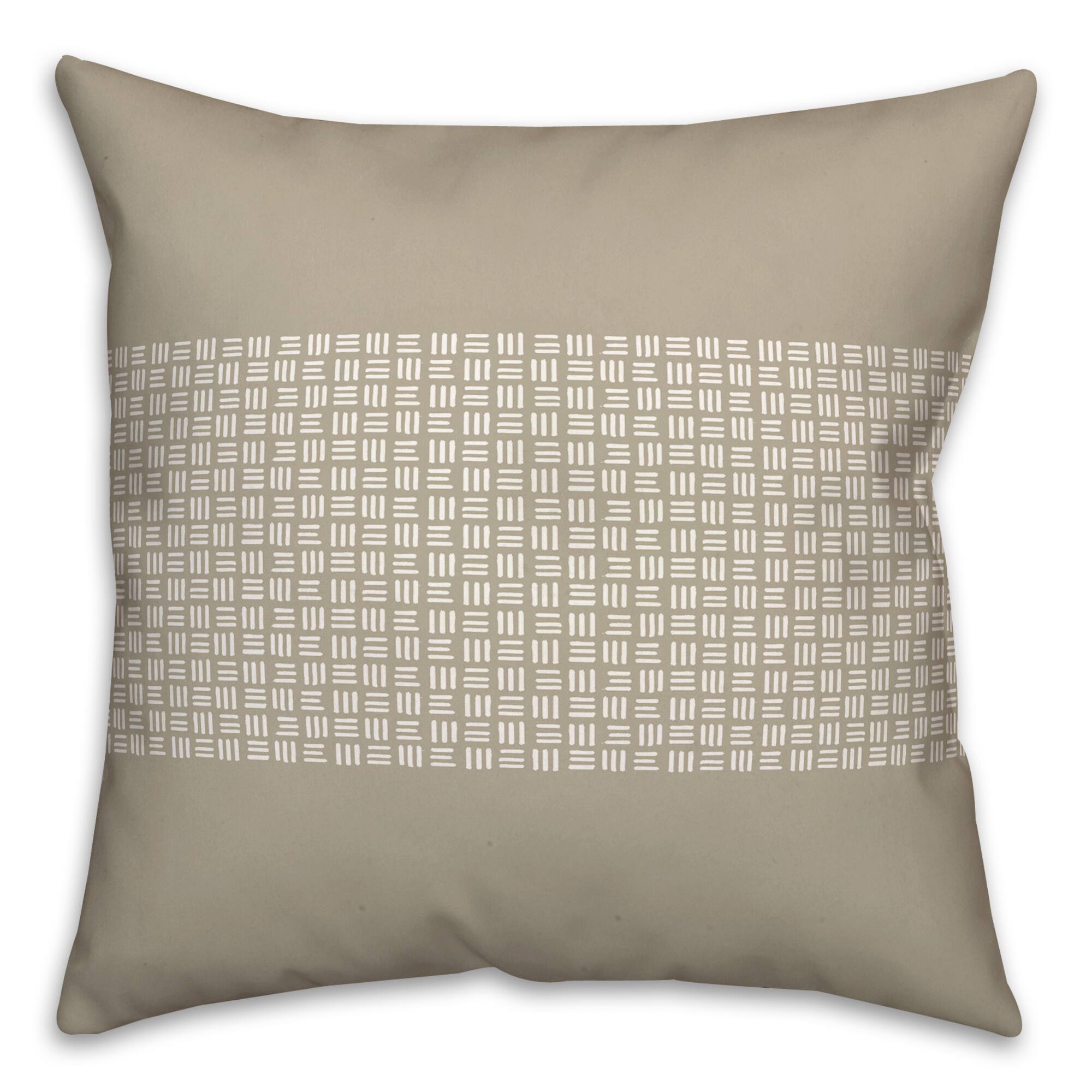 Gray Wicker Pattern Throw Pillow 18" x 18"