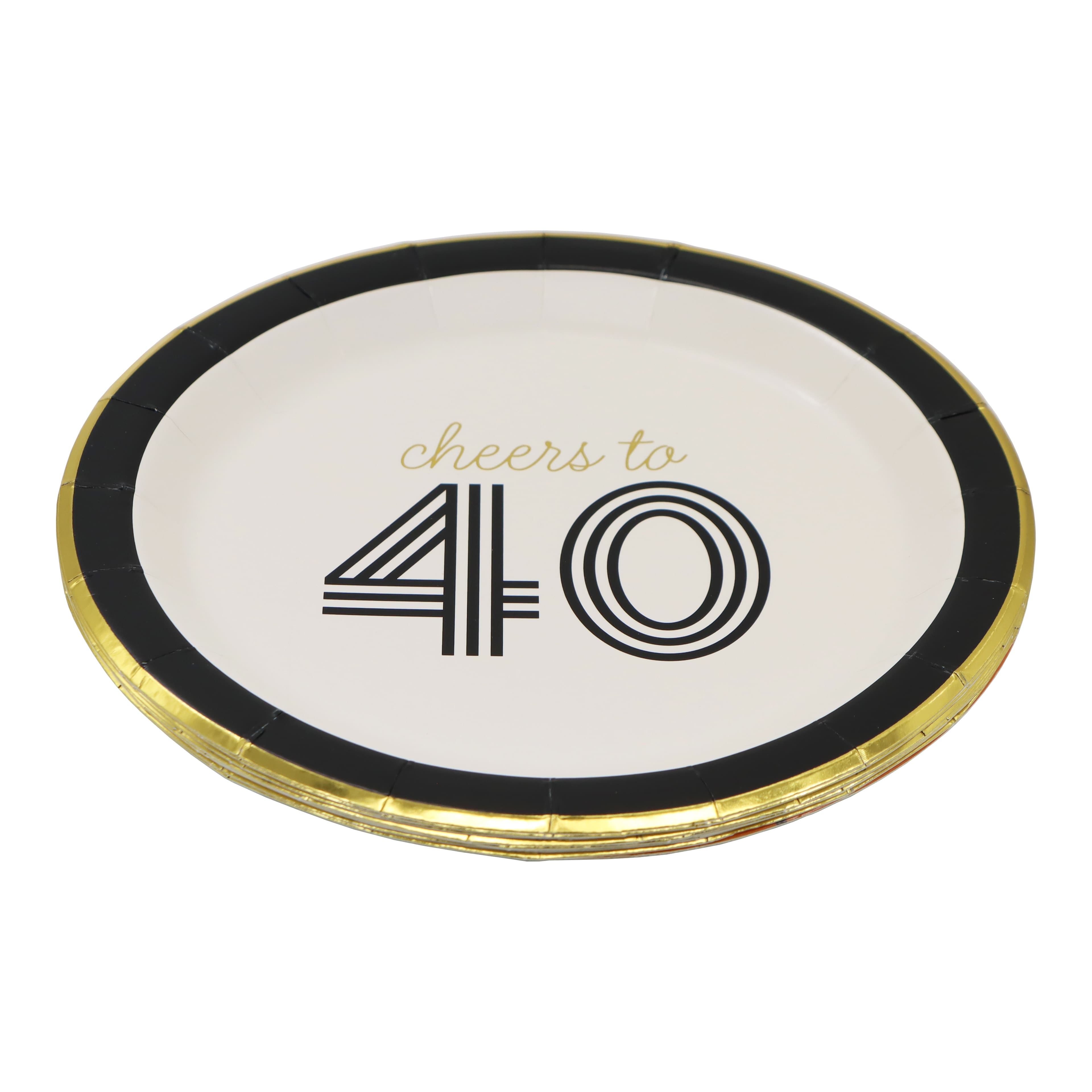7&#x22; Cheers to 40 Snack Plates, 8ct. by Celebrate It&#x2122;