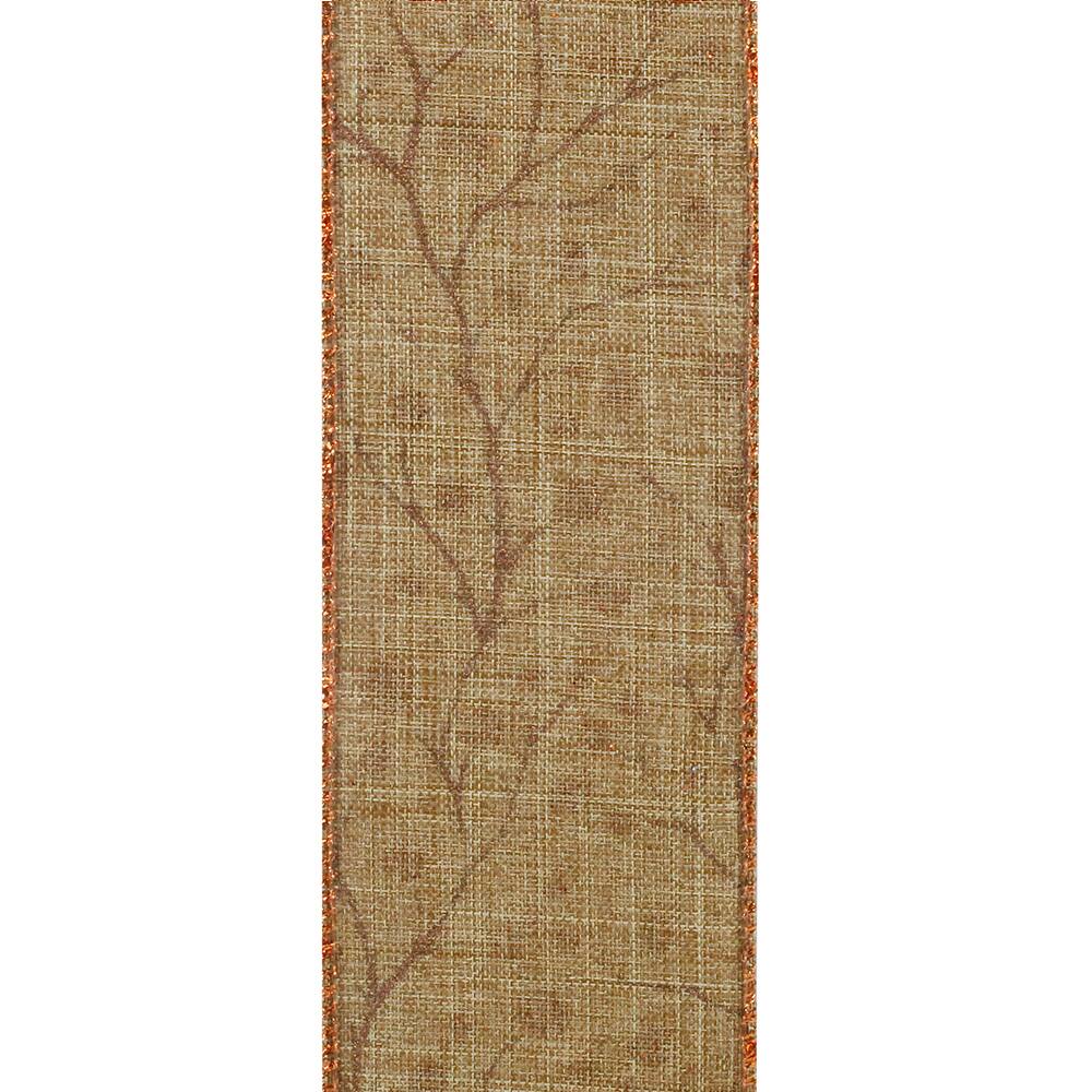 Reliant 2.5" x 10yd. Faux Linen Wired Natural Berries Ribbon