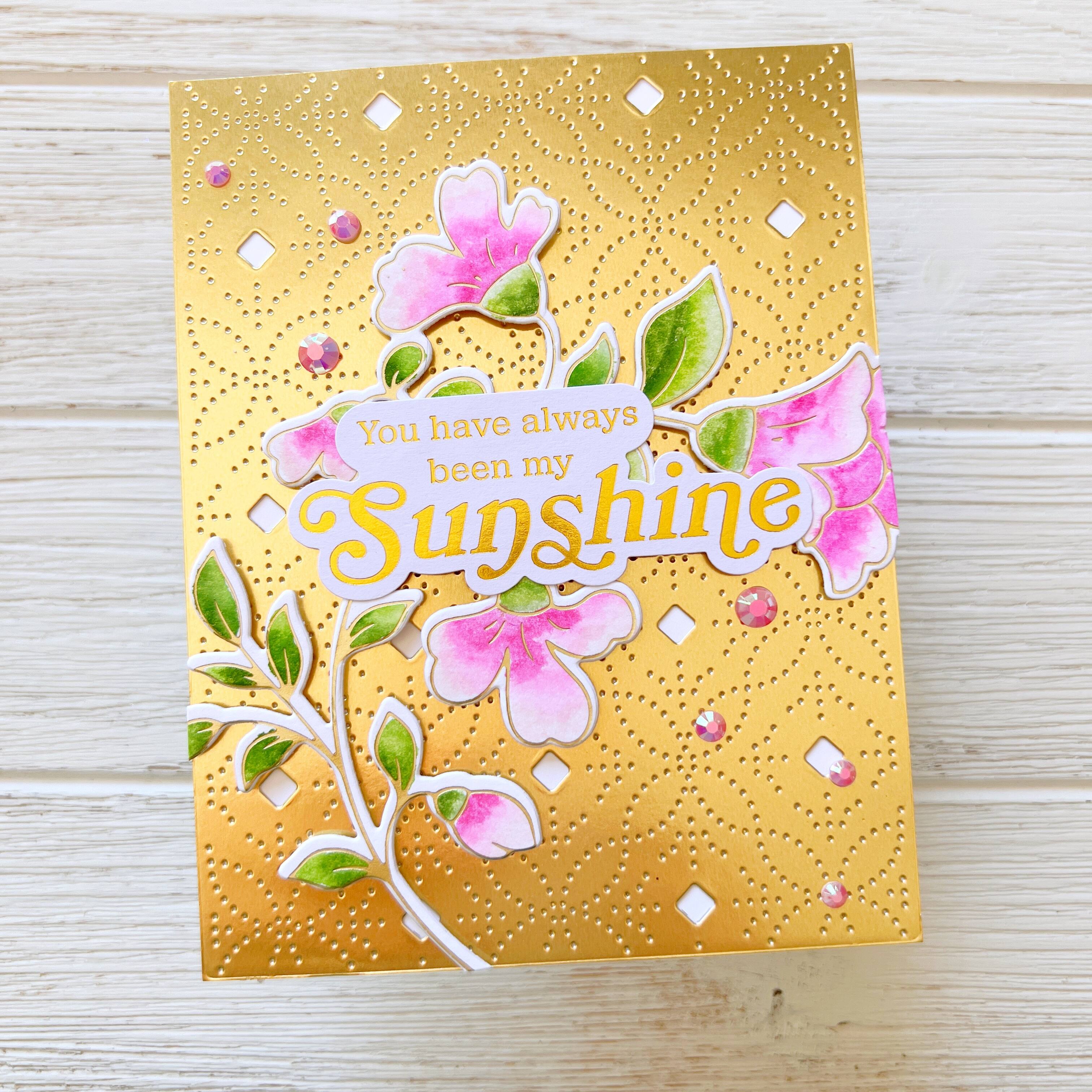 Pinkfresh Studio Folk Floral Stem Hot Foil Plate