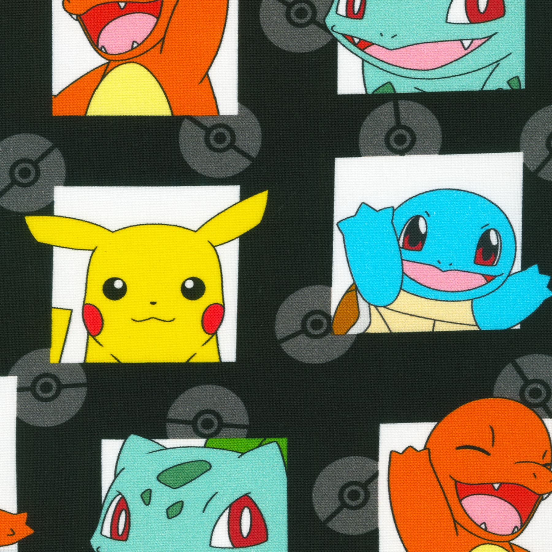 Pokémon™ & Friends Squares Cotton Fabric