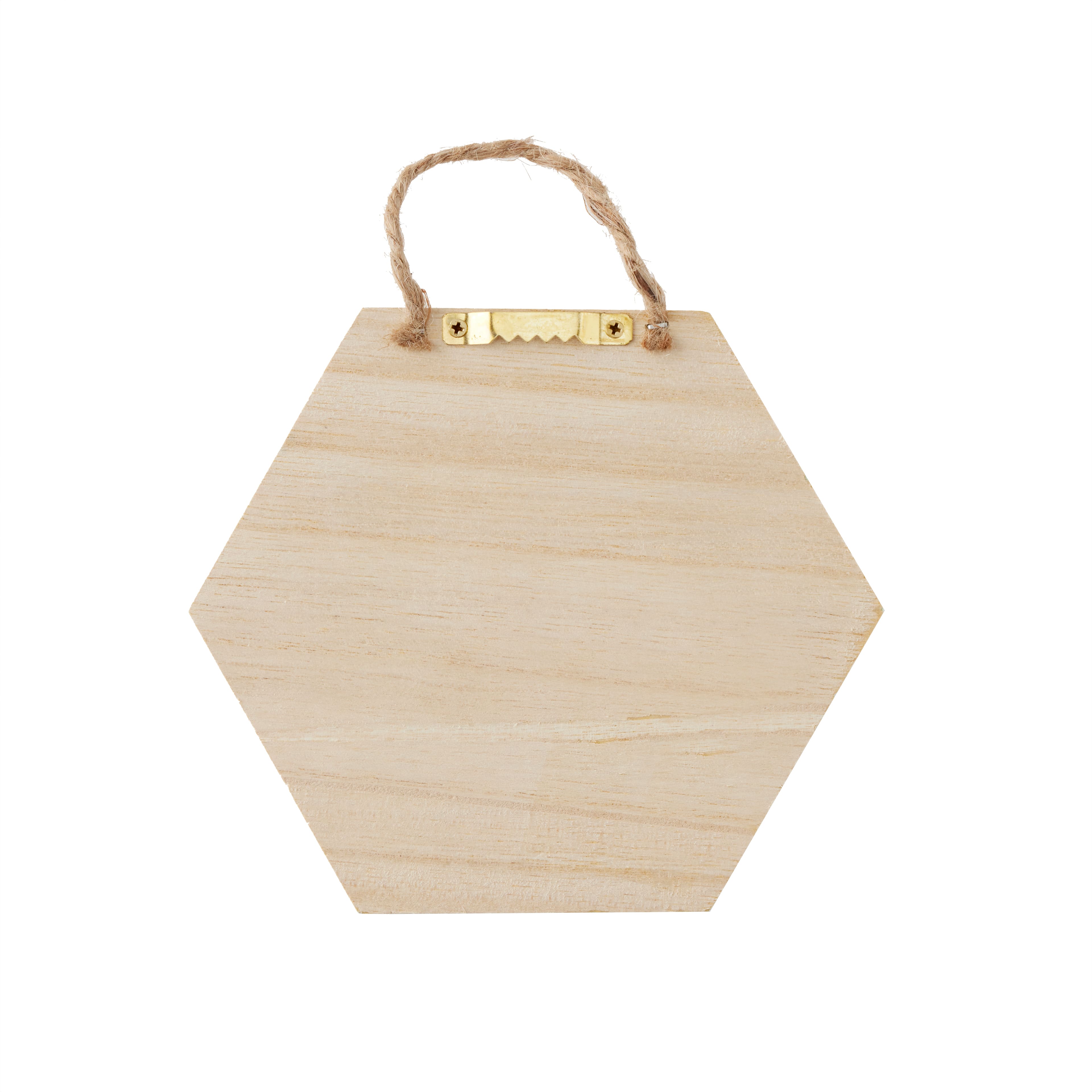 Wooden Hexagon 6&#x22; x 5&#x22; Shadow Box by Make Market&#xAE;