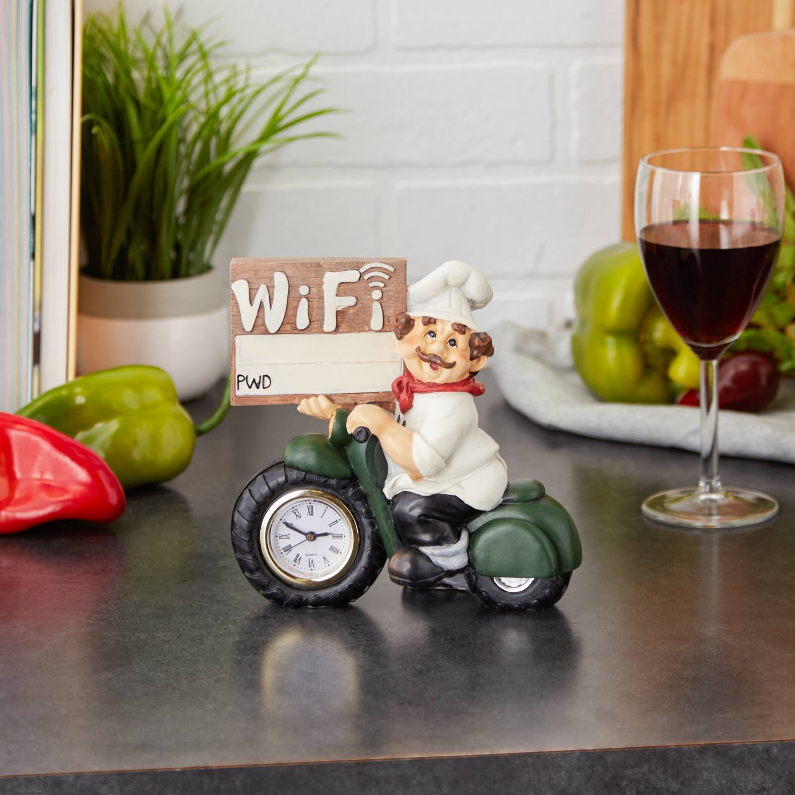 Chef with Wifi Sign &#x26; Clock