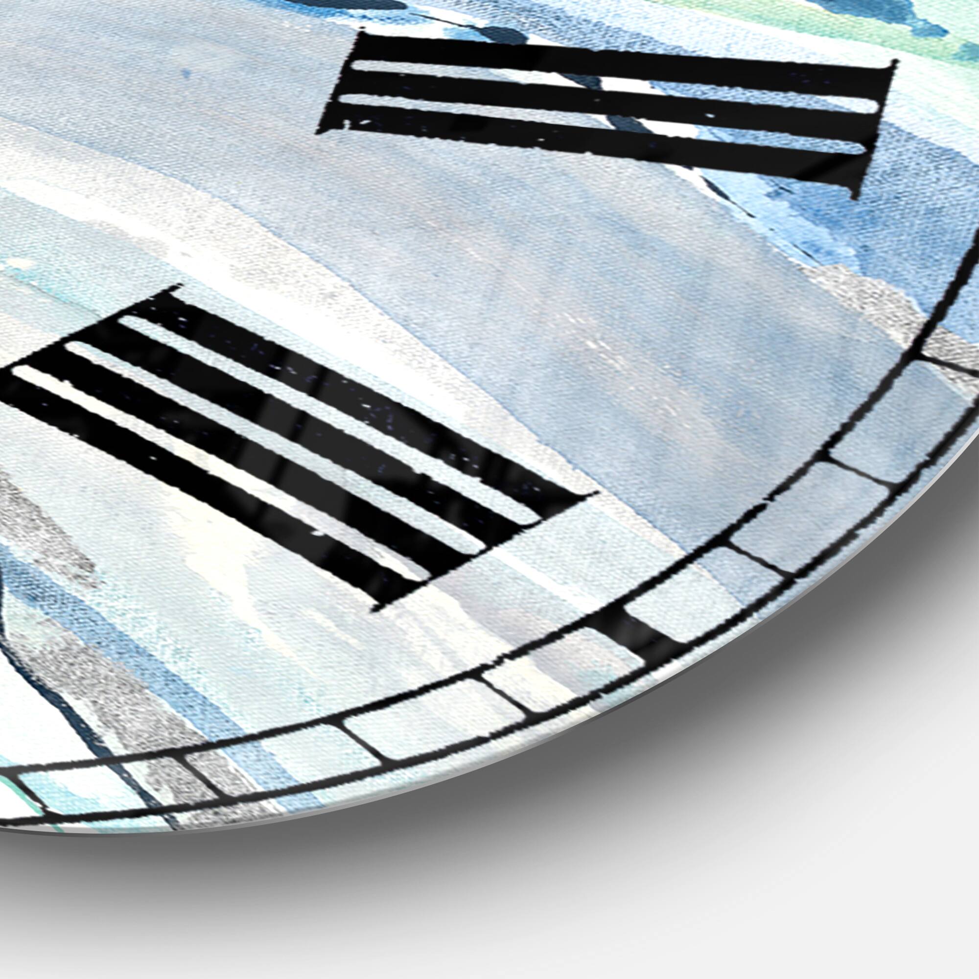 Designart Blue Silver Spring II Wall Clock