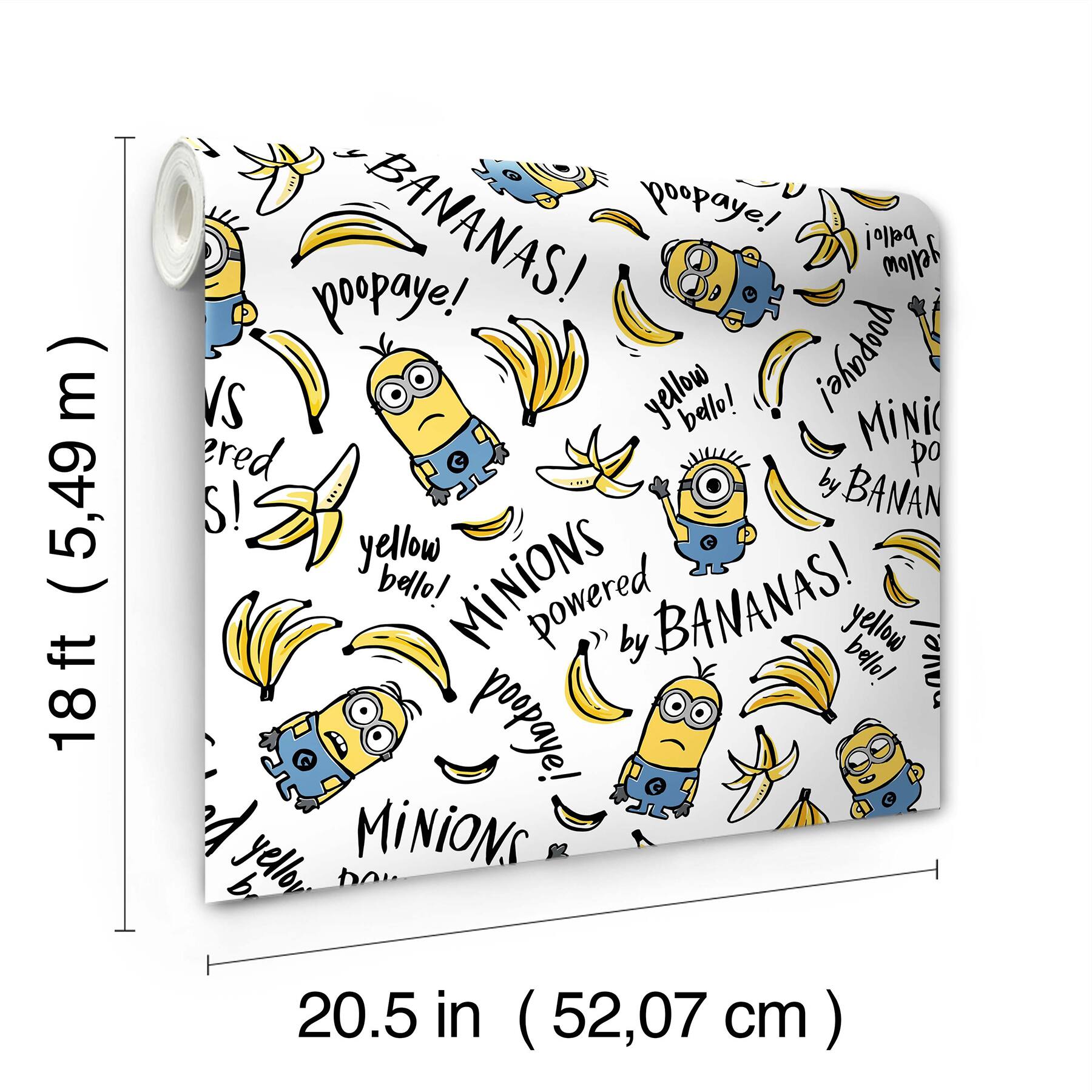 RoomMates Minions Powered by Bananas Peel & Stick Wallpaper