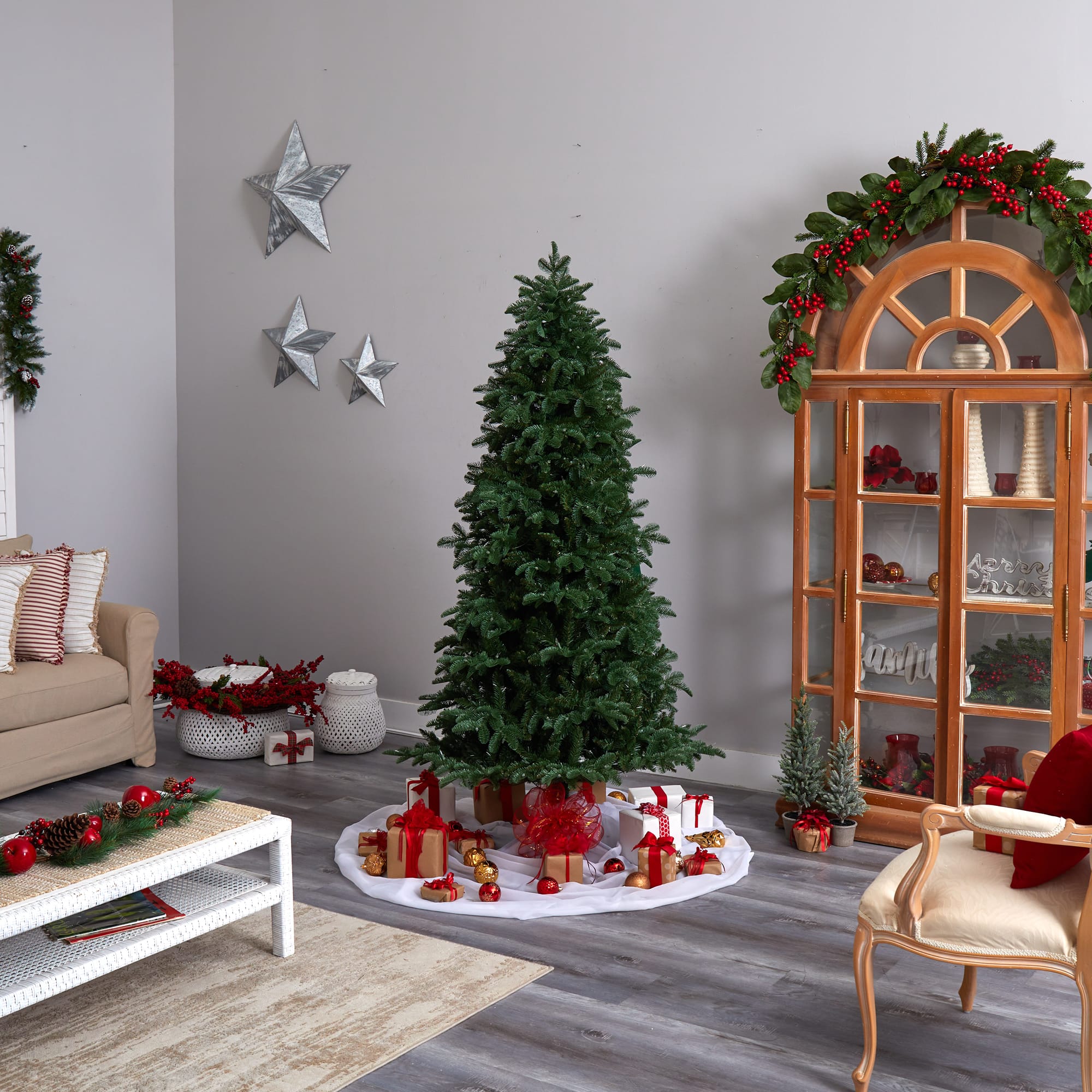 7ft. Pre-Lit South Carolina Fir Artificial Christmas Tree, Clear Lights