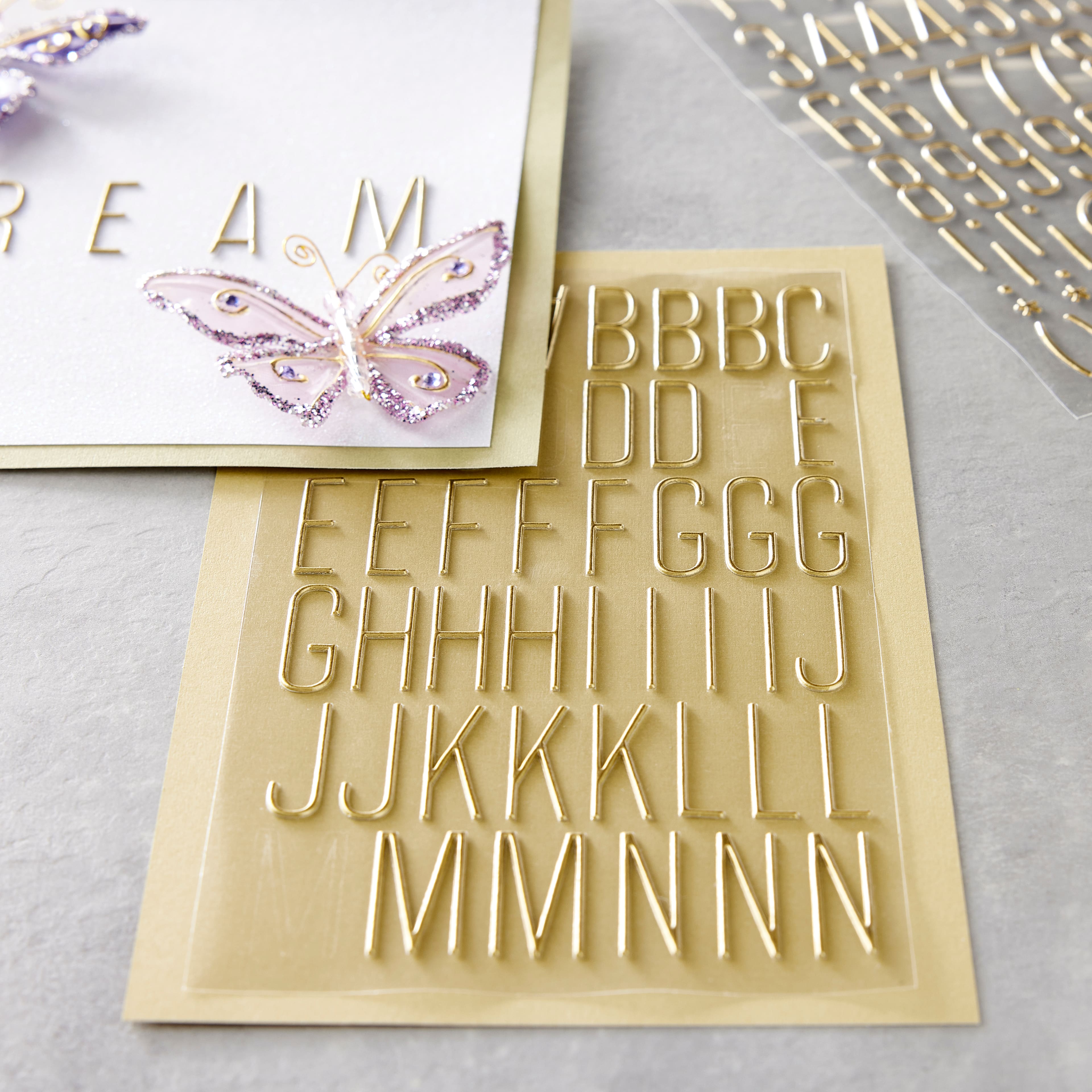 Gold Puffy Modern Alphabet Stickers by Recollections&#x2122;