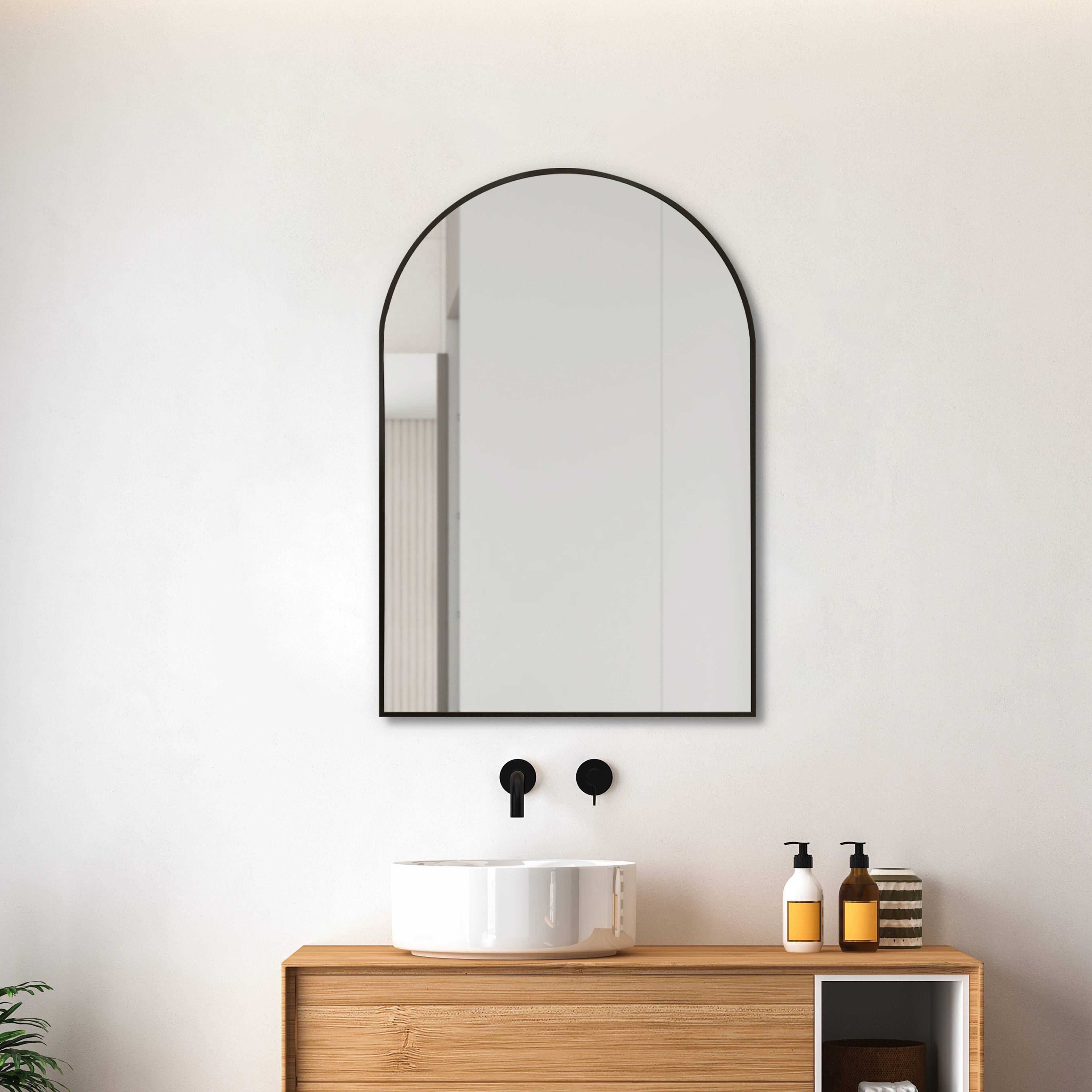 20" x 30" Black Arch Decorative Mirror by Ashland®