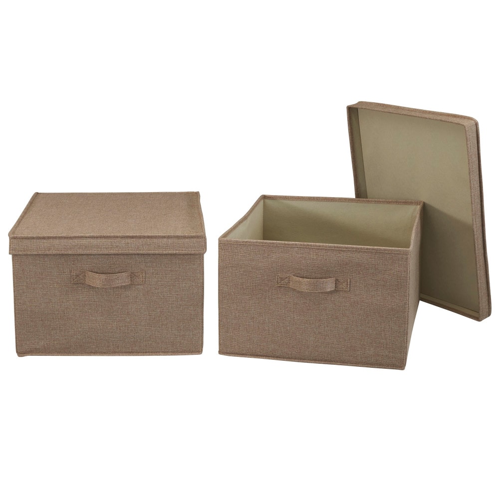 Household Essentials Fabric Storage Bin with Lid, 2ct.