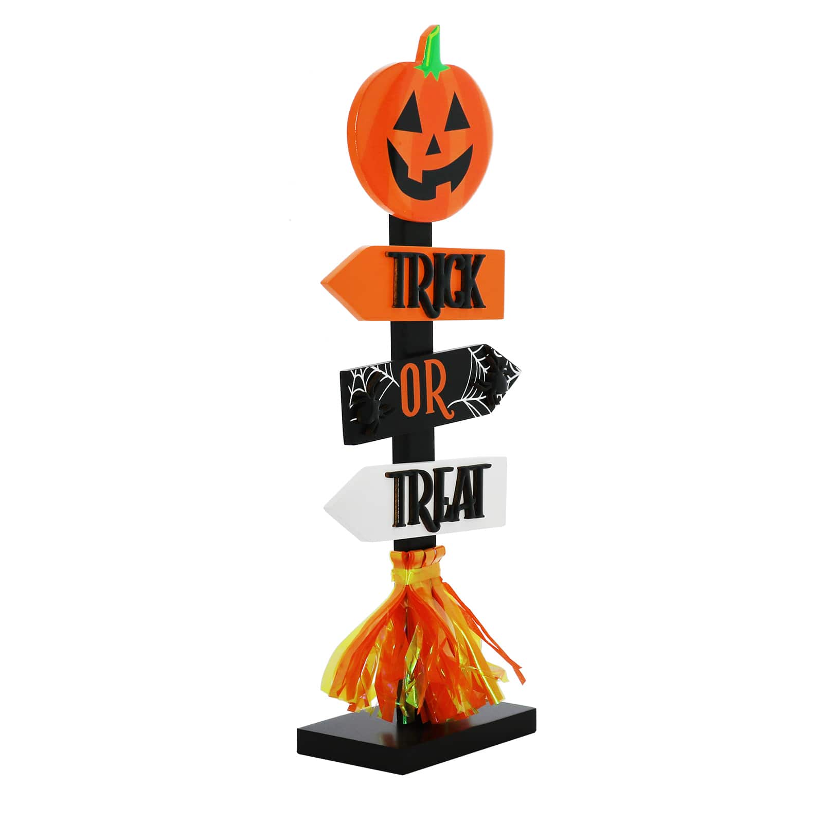 13&#x22; Jack-o&#x27;-Lantern Trick-or-Treat Tabletop Road Sign by Ashland&#xAE;