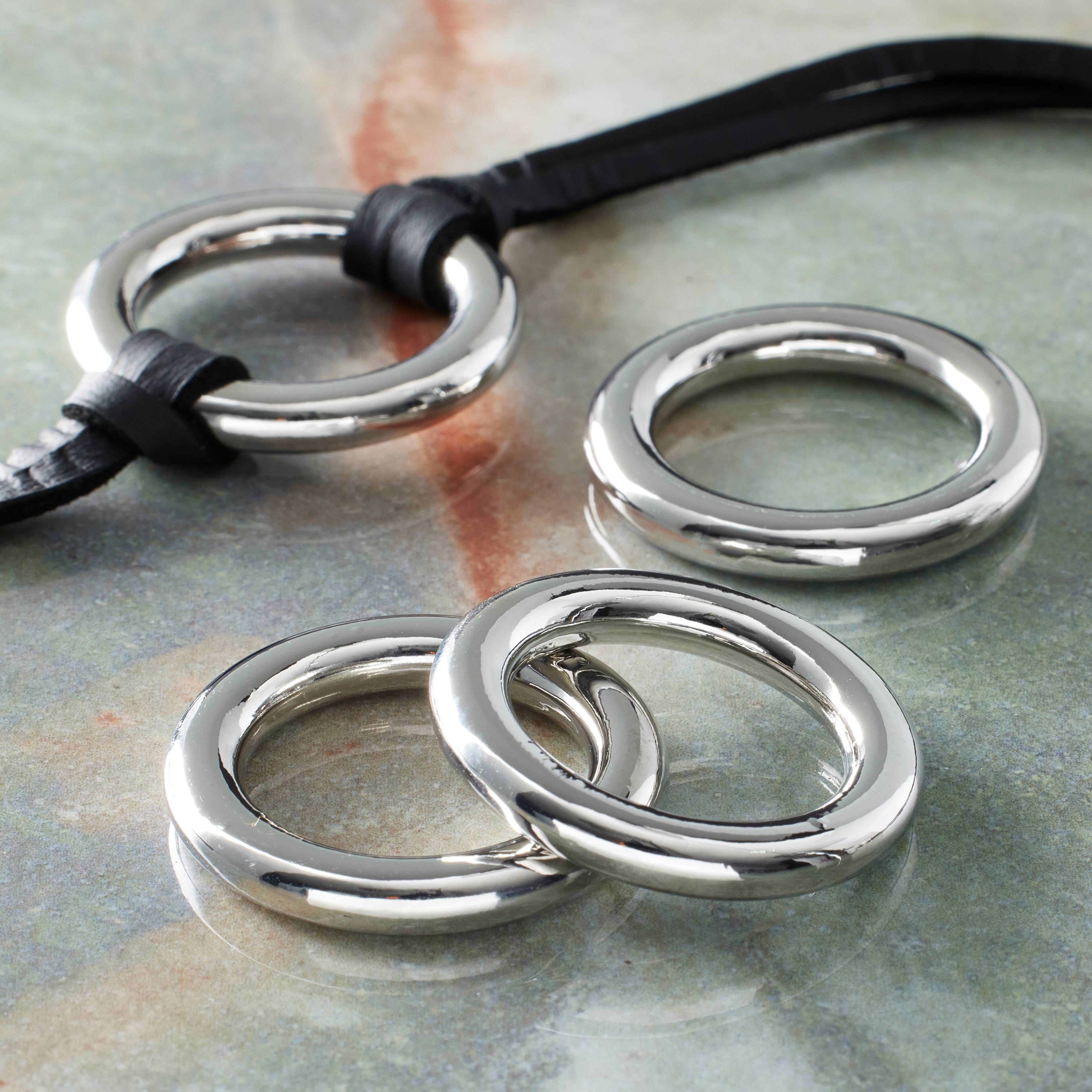 12 Packs: 4 ct. (48 total) 1&#x22; Rhodium O-Ring Cord Connectors by Bead Landing&#x2122;