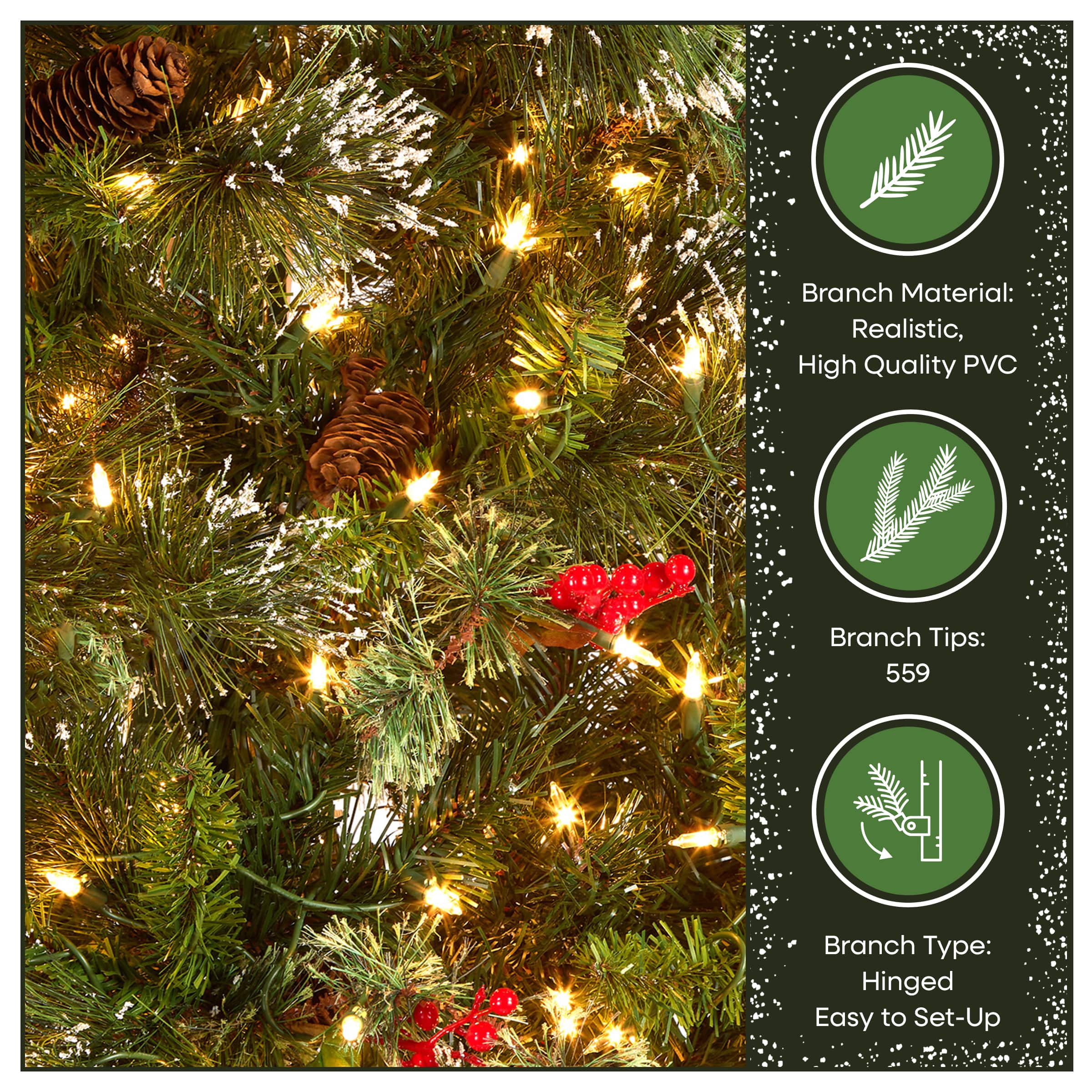 6.5ft. Pre-Lit Wintry Pine® Artificial Christmas Tree, Clear Lights