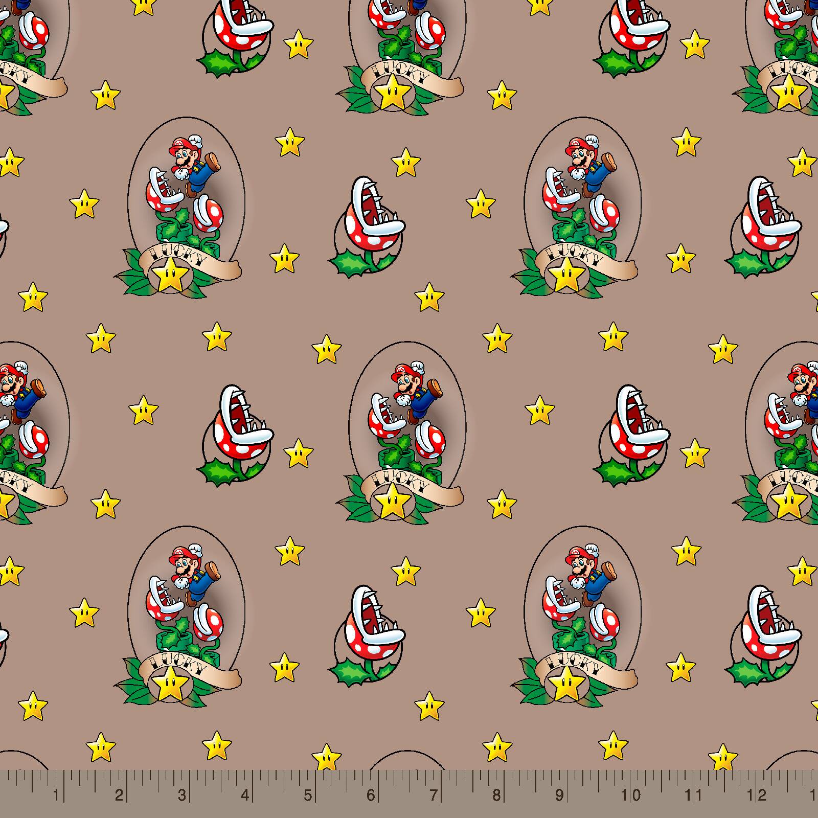 Nintendo® Super Mario Brown Lucky Mario Cotton Fabric
