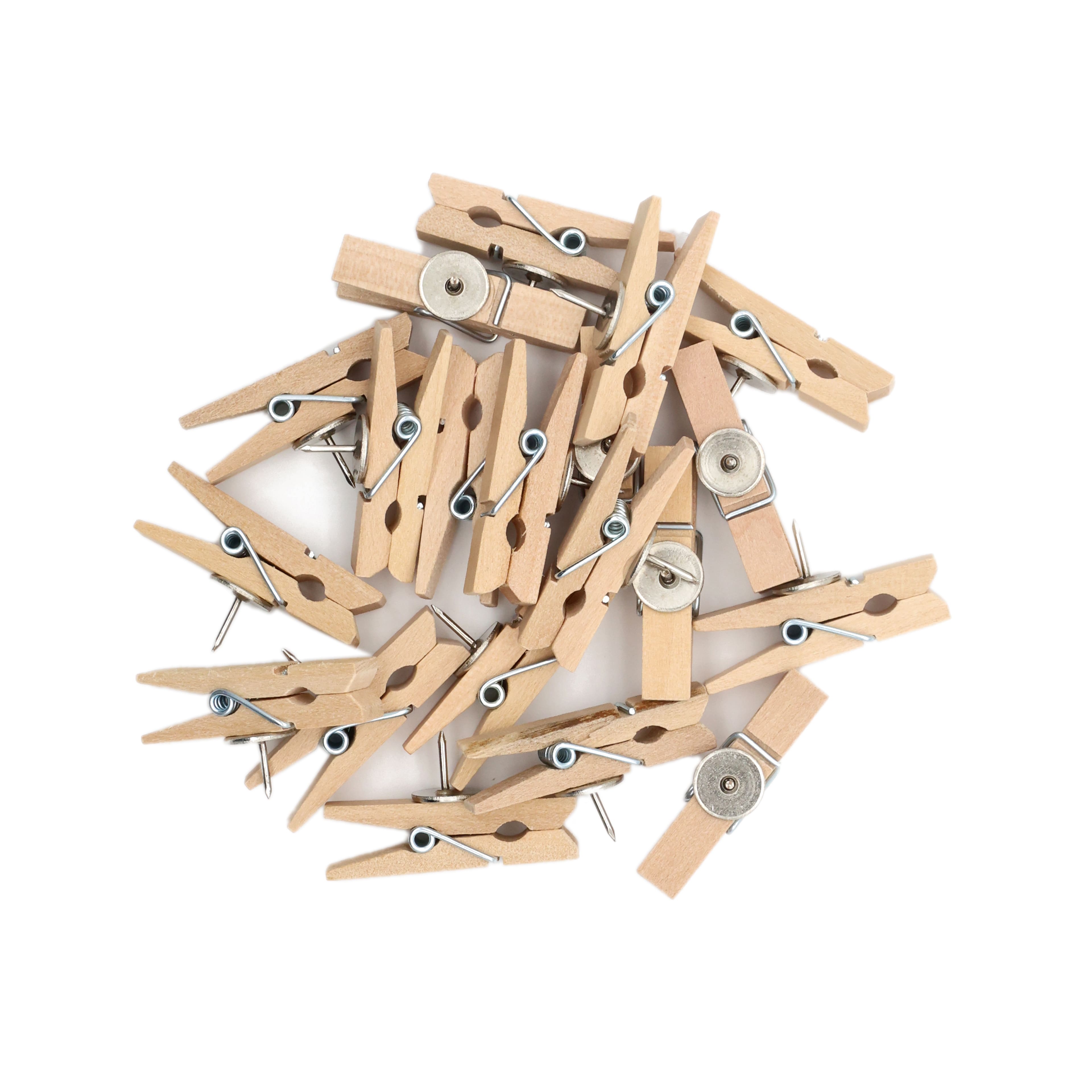 Wood Push Pin Clips, 20ct. by B2C&#x2122;