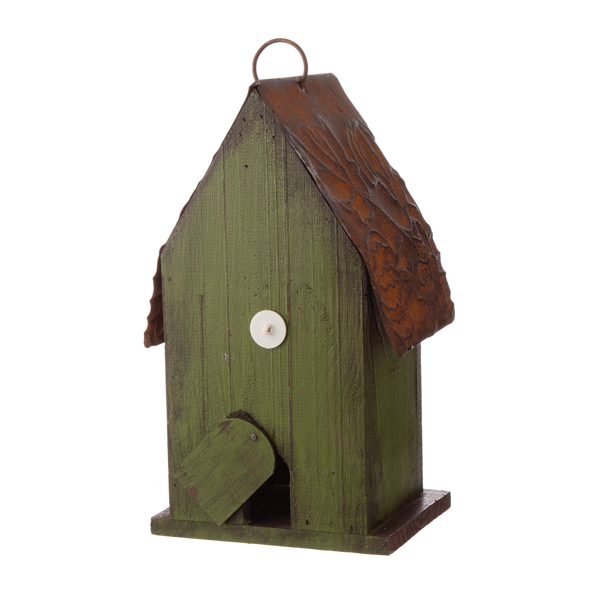 Glitzhome&#xAE; Rustic Garden Distressed Wooden Birdhouse