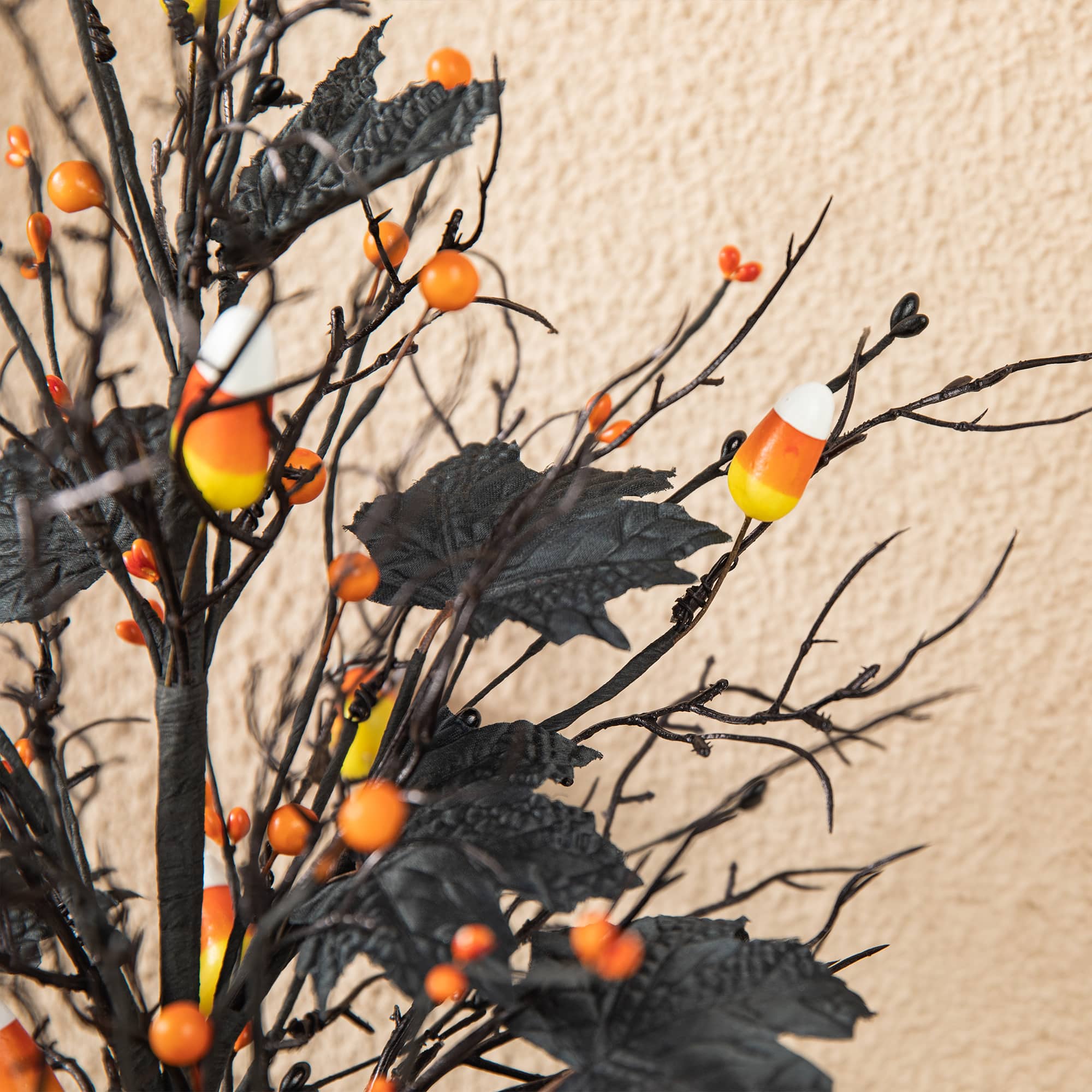 Glitzhome&#xAE; 21&#x22; Lighted Halloween Candy Corn Berries Table Tree