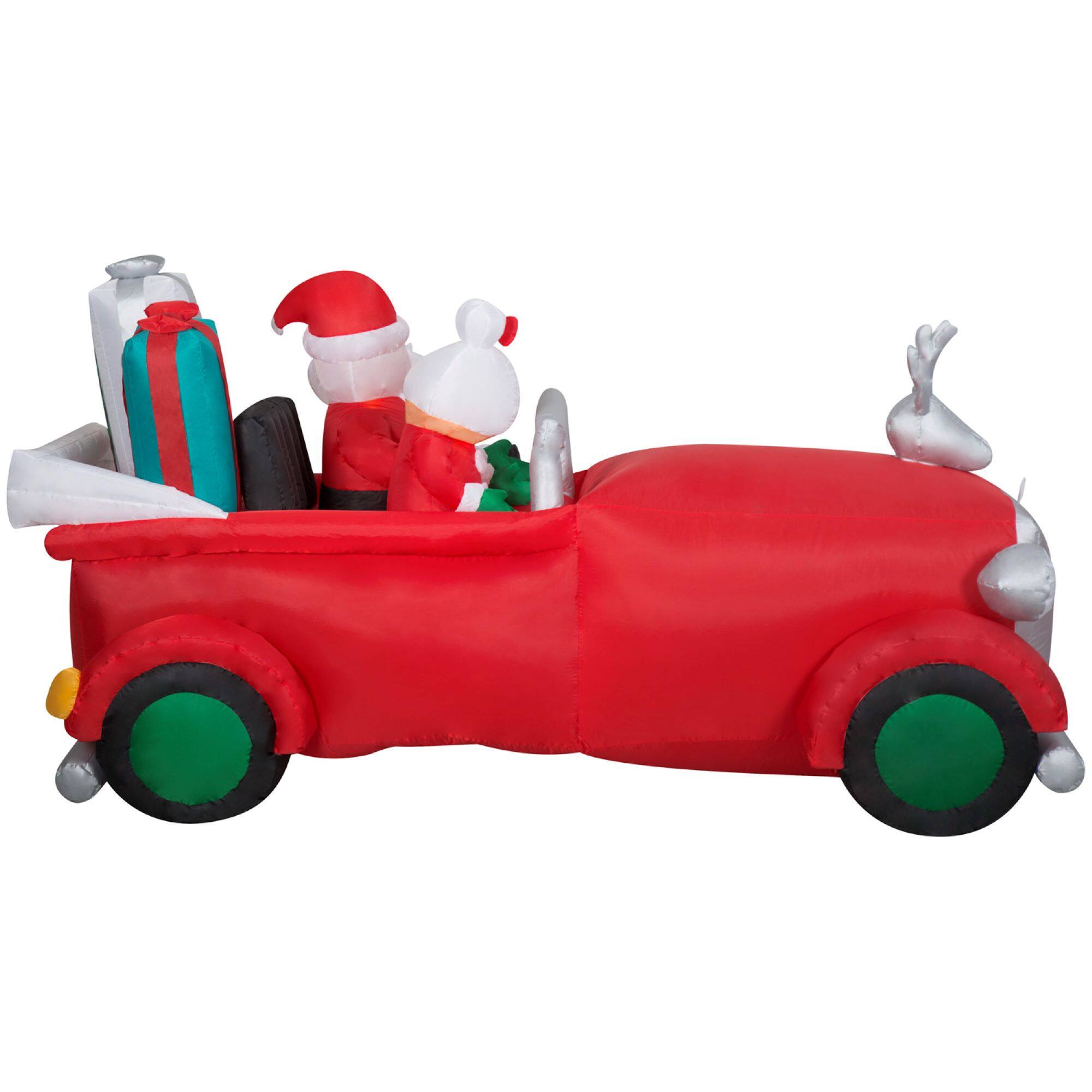 Airblown&#xAE; 7.5ft. Christmas Animated Inflatable Santa &#x26; Mrs. Claus in Red Car