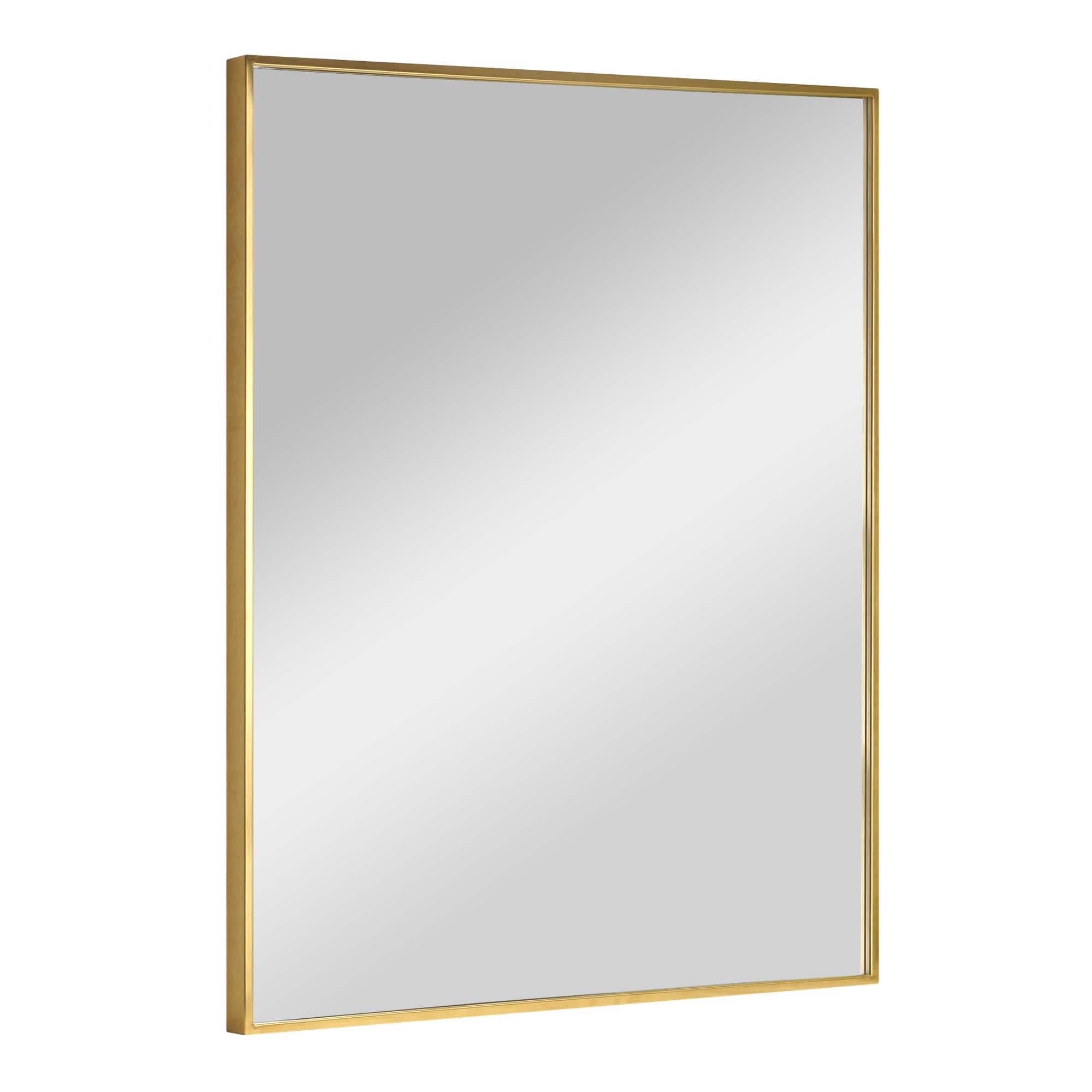 Head West Brassy Gold Spectrum Metal Rectangular Bathroom Vanity Mirror - 36" x 30"