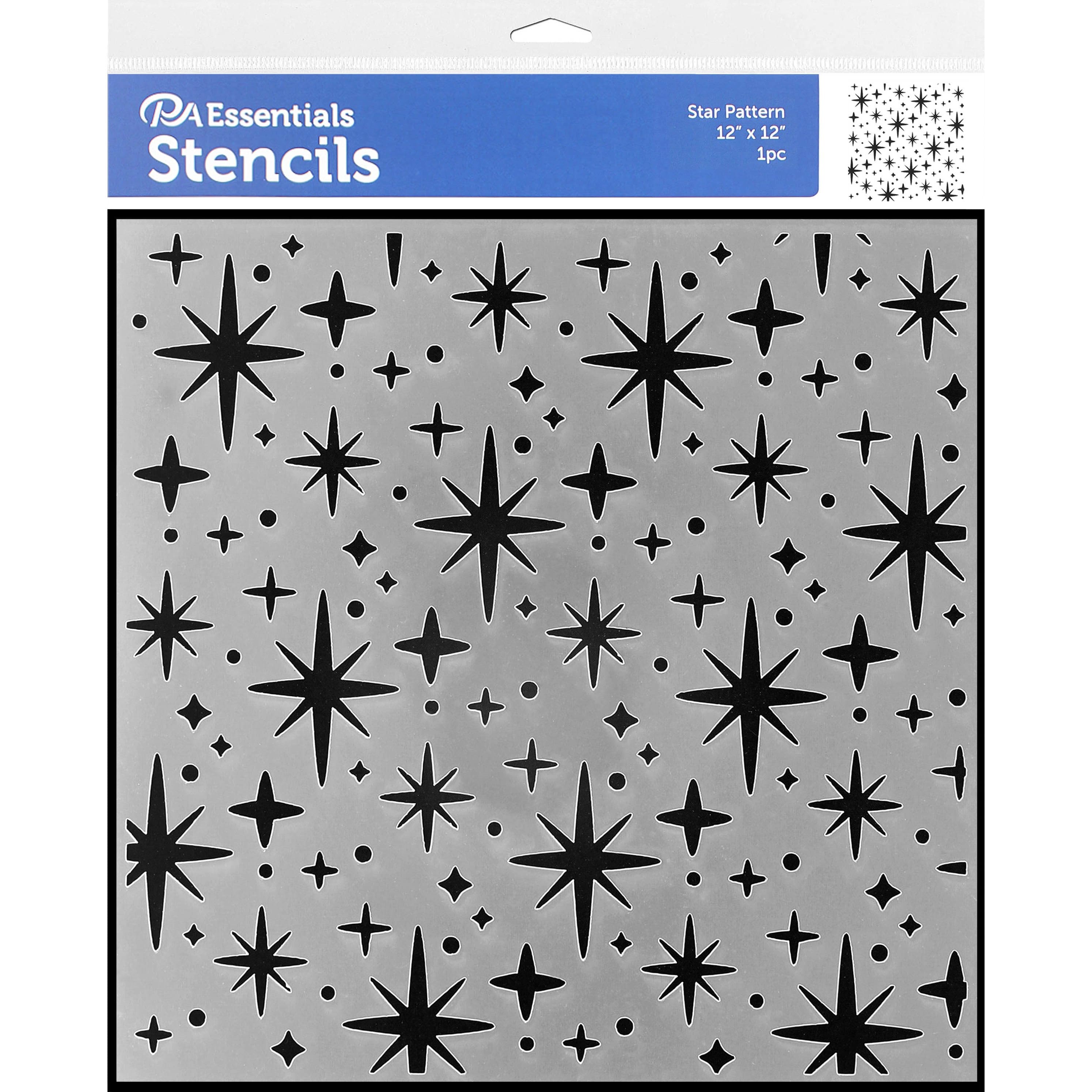 PA Essentials Star Pattern Stencil, 12'' x 12