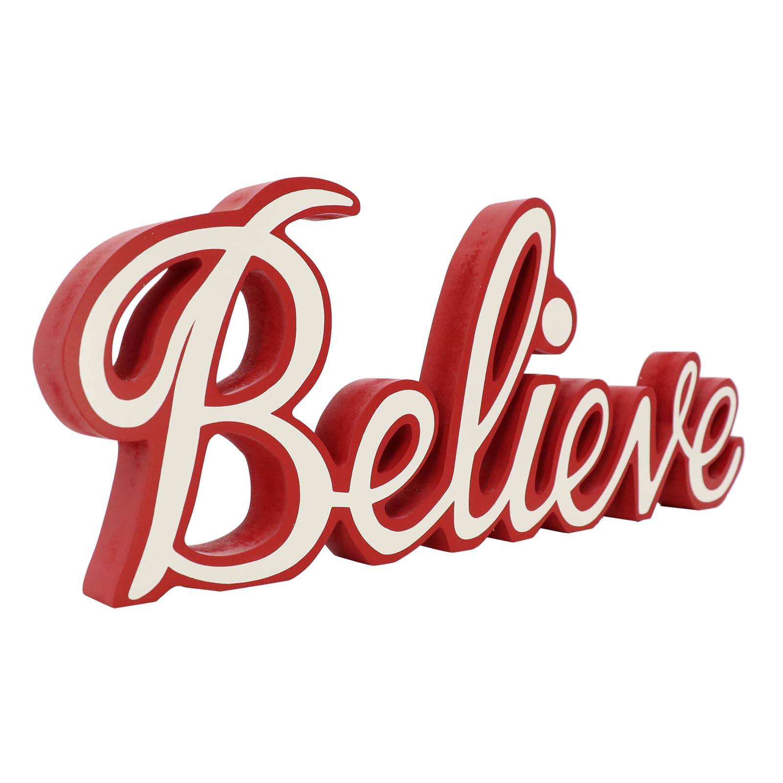 18.25&#x22; Red &#x26; White Believe Tabletop D&#xE9;cor by Ashland&#xAE;