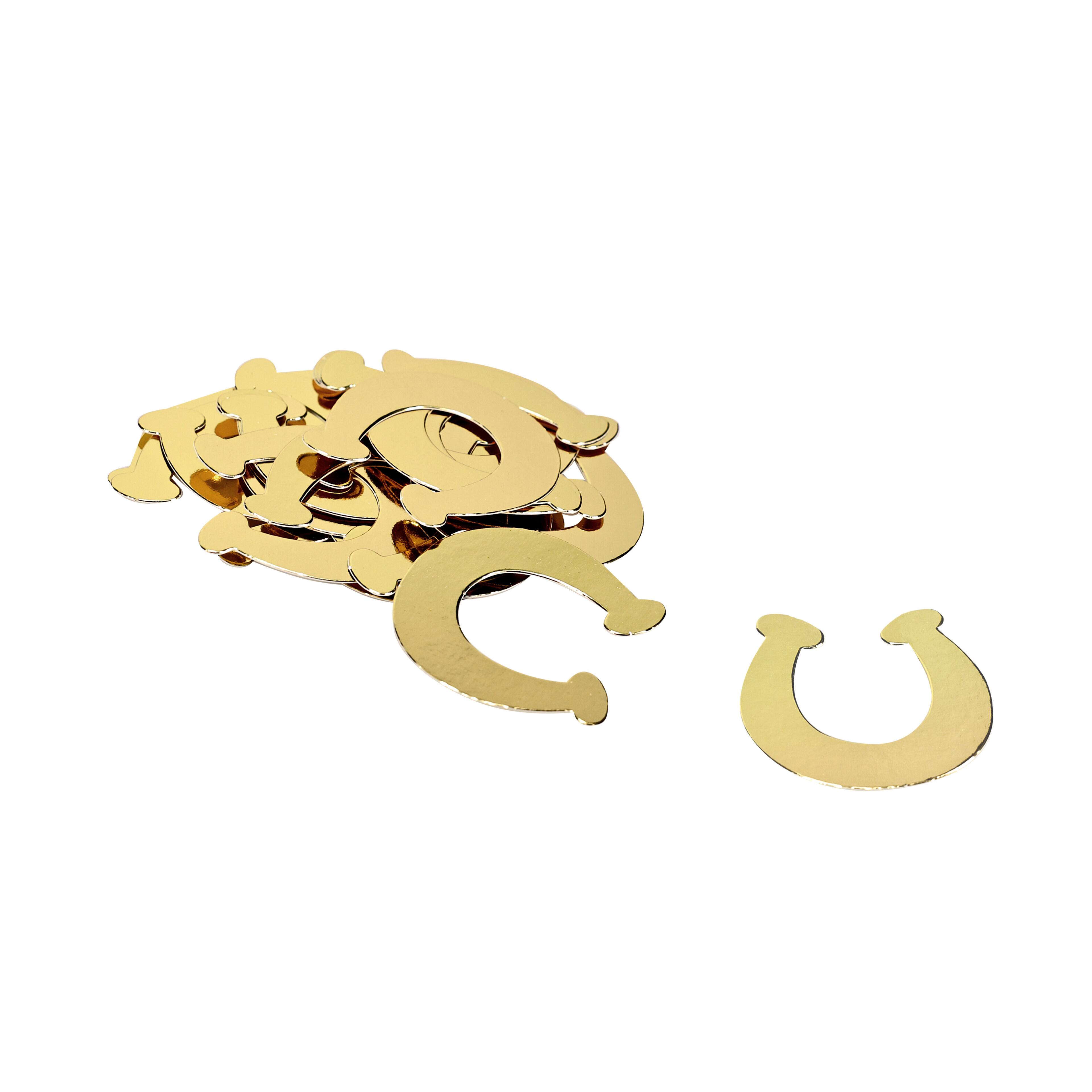 12 Packs: 20 ct. (240 total) 2" Gold Horseshoe Confetti by Celebrate It™
