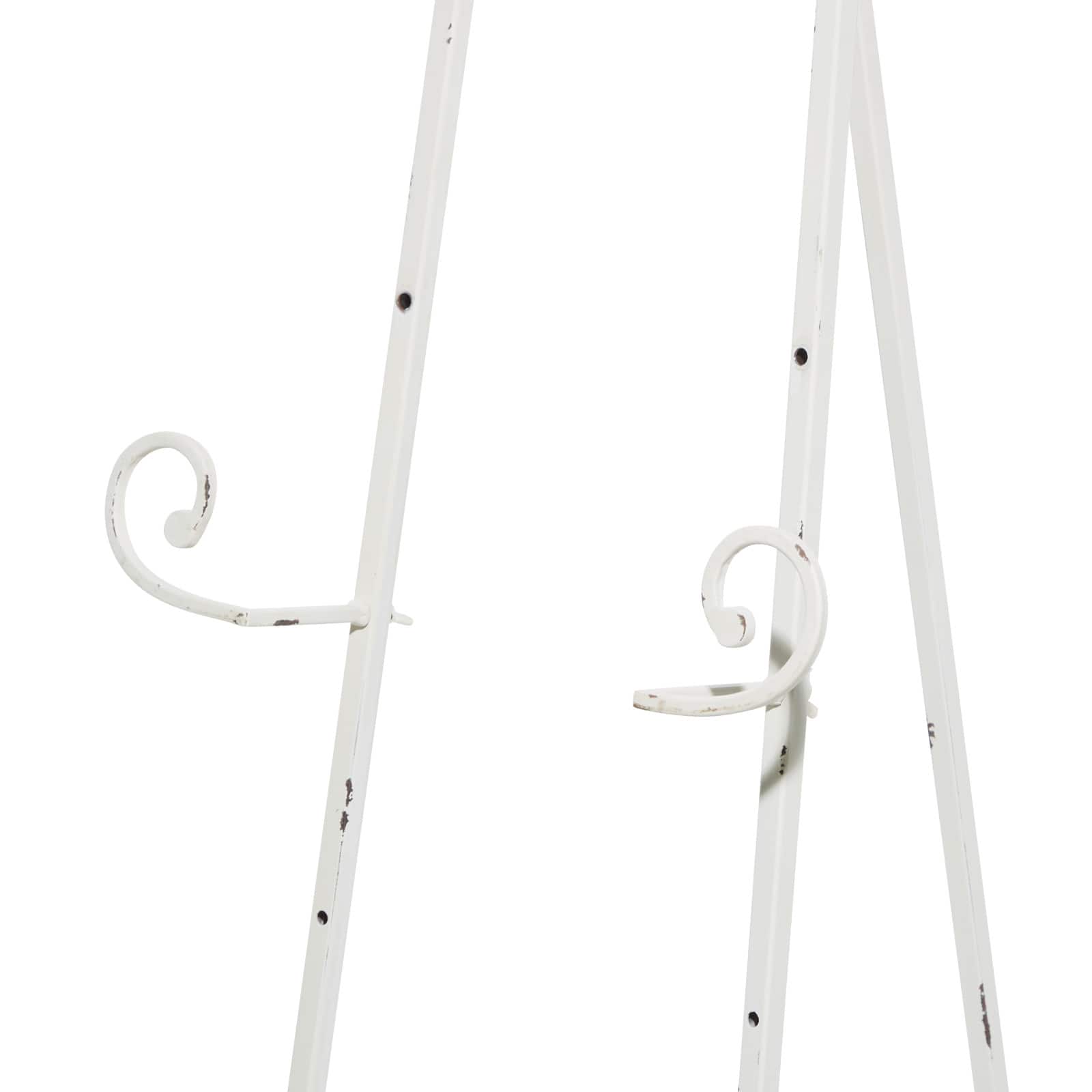 White Metal Country Cottage Easel, 52&#x22; x 17&#x22; x 22&#x22;