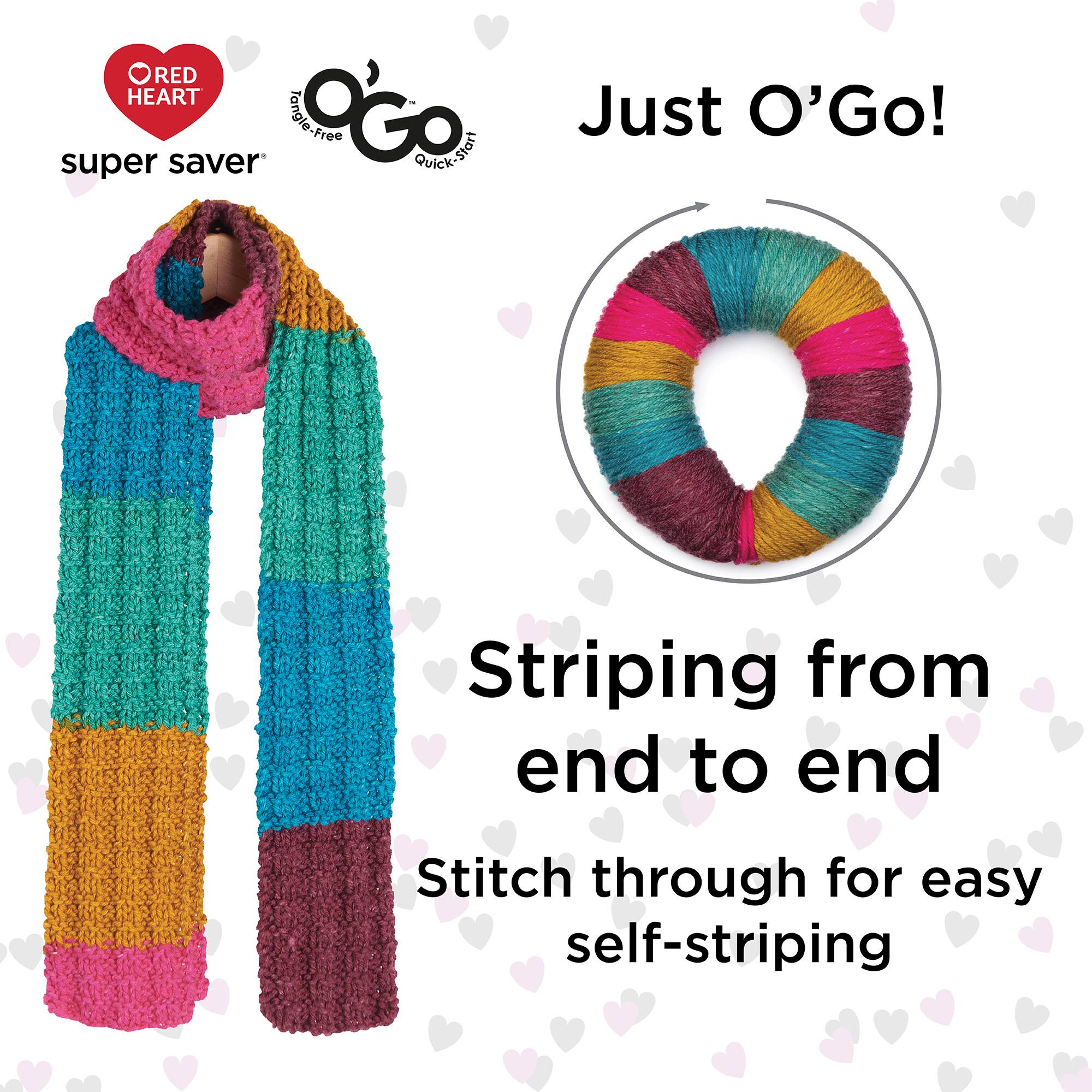 Red Heart&#xAE; Super Saver&#xAE; O&#x27;Go&#x2122; Stripes Yarn